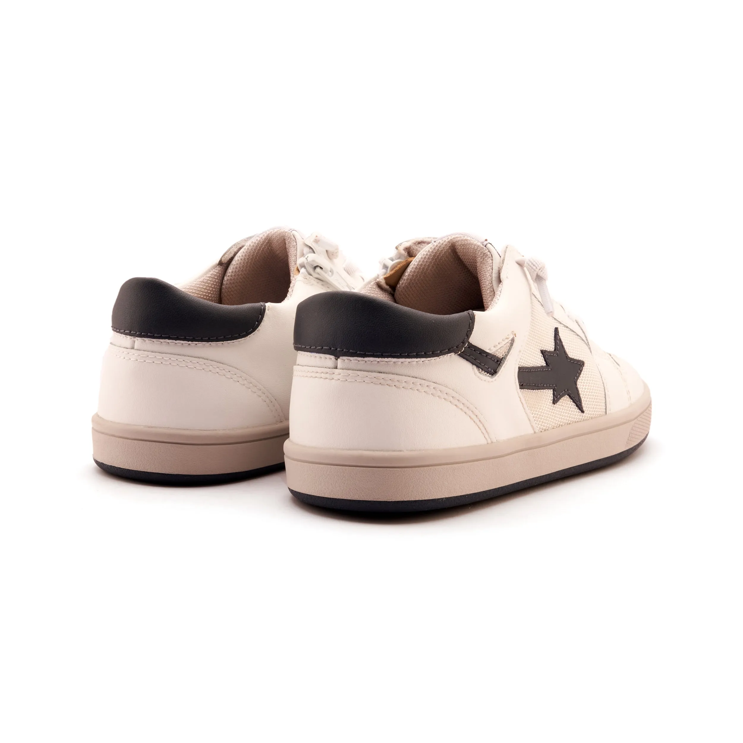 Old Soles Boy's and Girl's Star Runner Casual Shoes - Snow / Navy / Gris Heel Cushioning