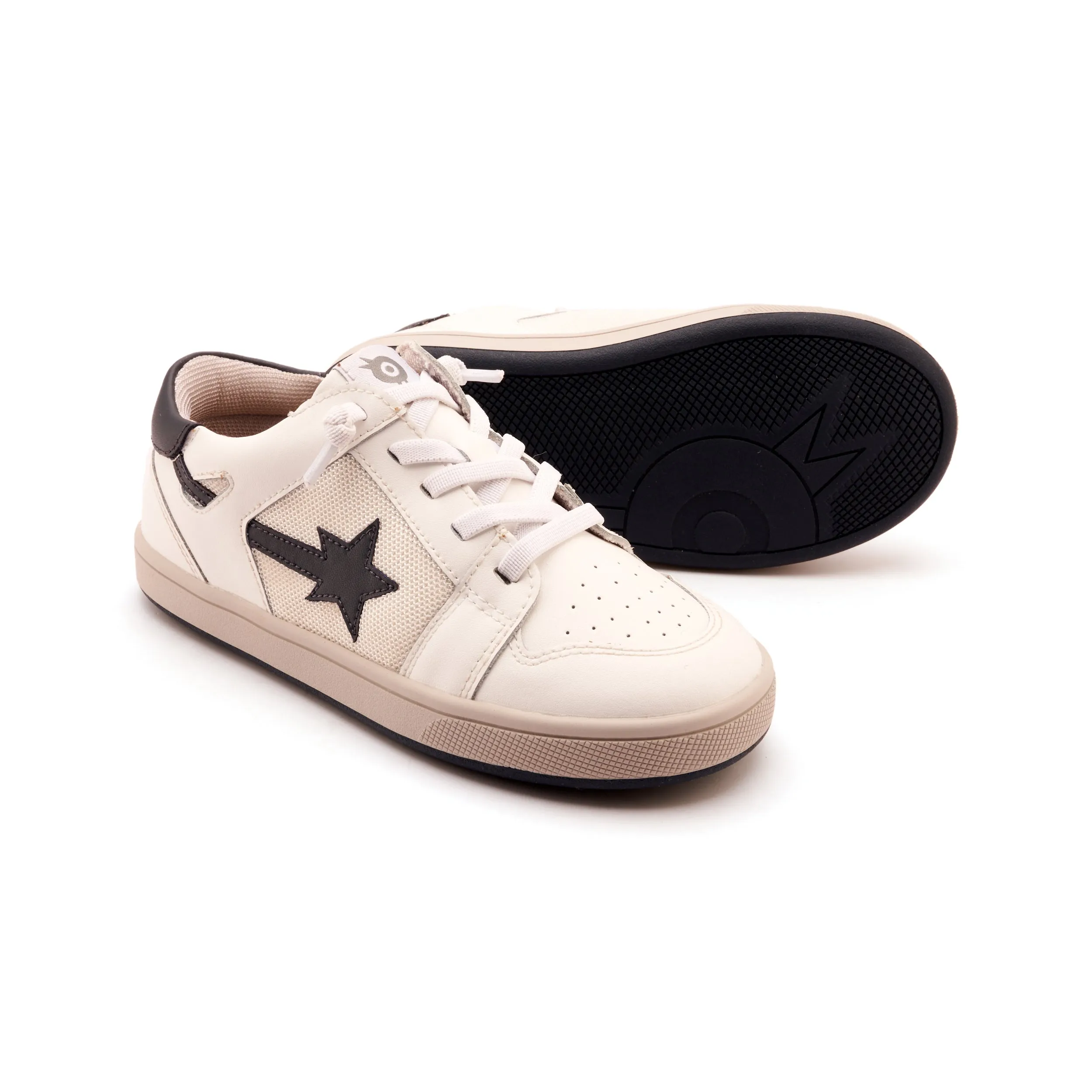 Old Soles Boy's and Girl's Star Runner Casual Shoes - Snow / Navy / Gris Heel Cushioning
