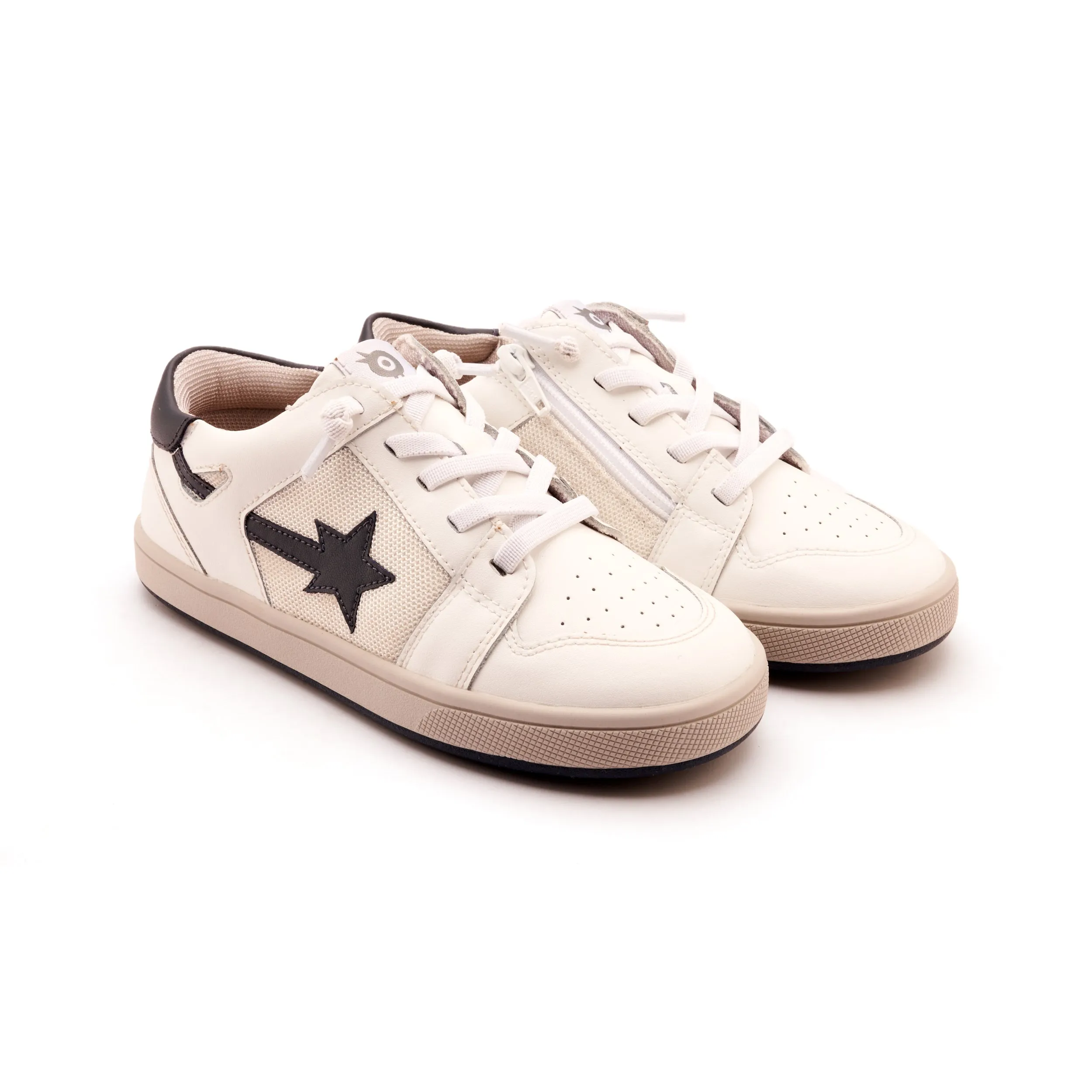 Old Soles Boy's and Girl's Star Runner Casual Shoes - Snow / Navy / Gris Heel Cushioning