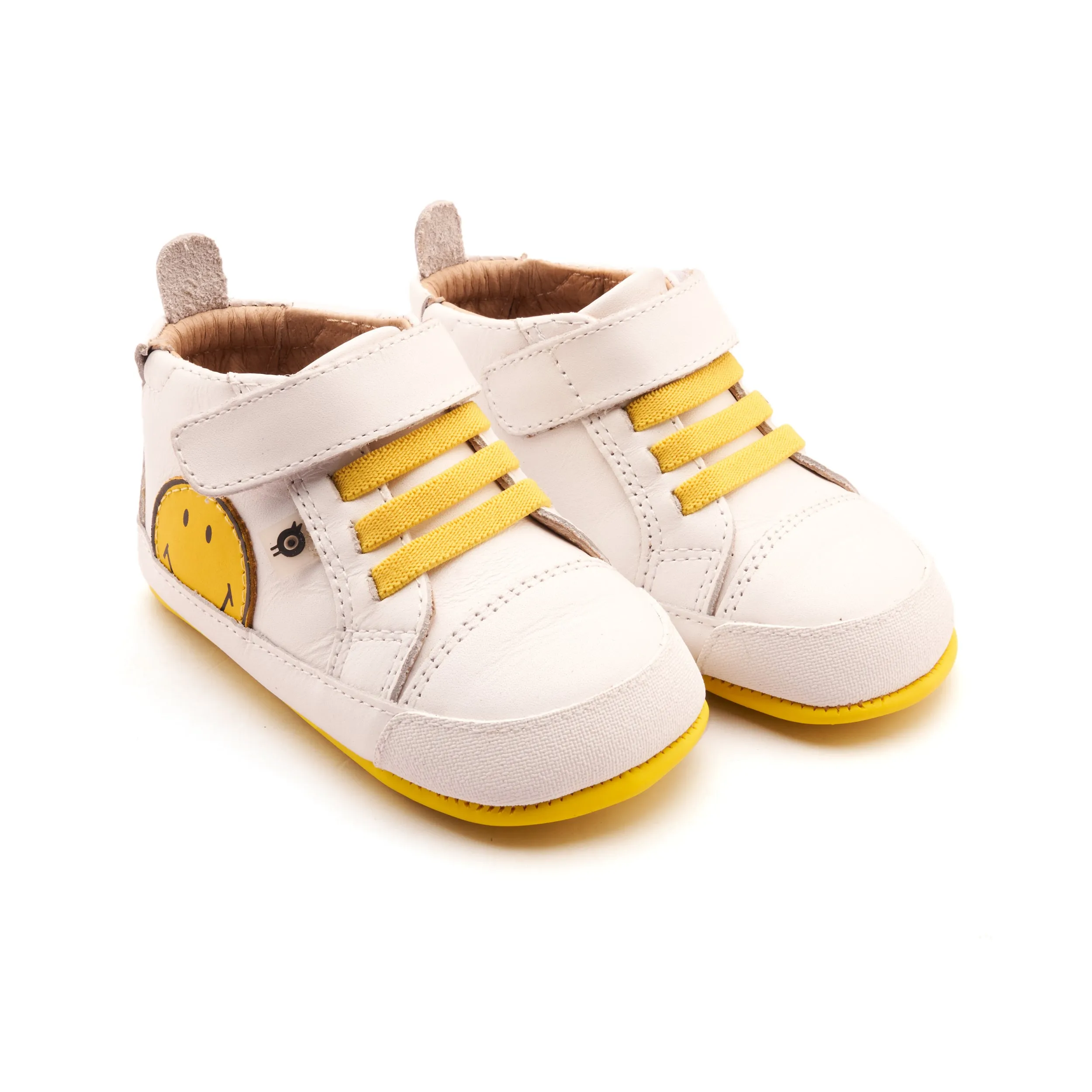 Old Soles Boy's and Girl's Super Smile Casual Shoes - Snow / Fluro Yellow Sports Wear