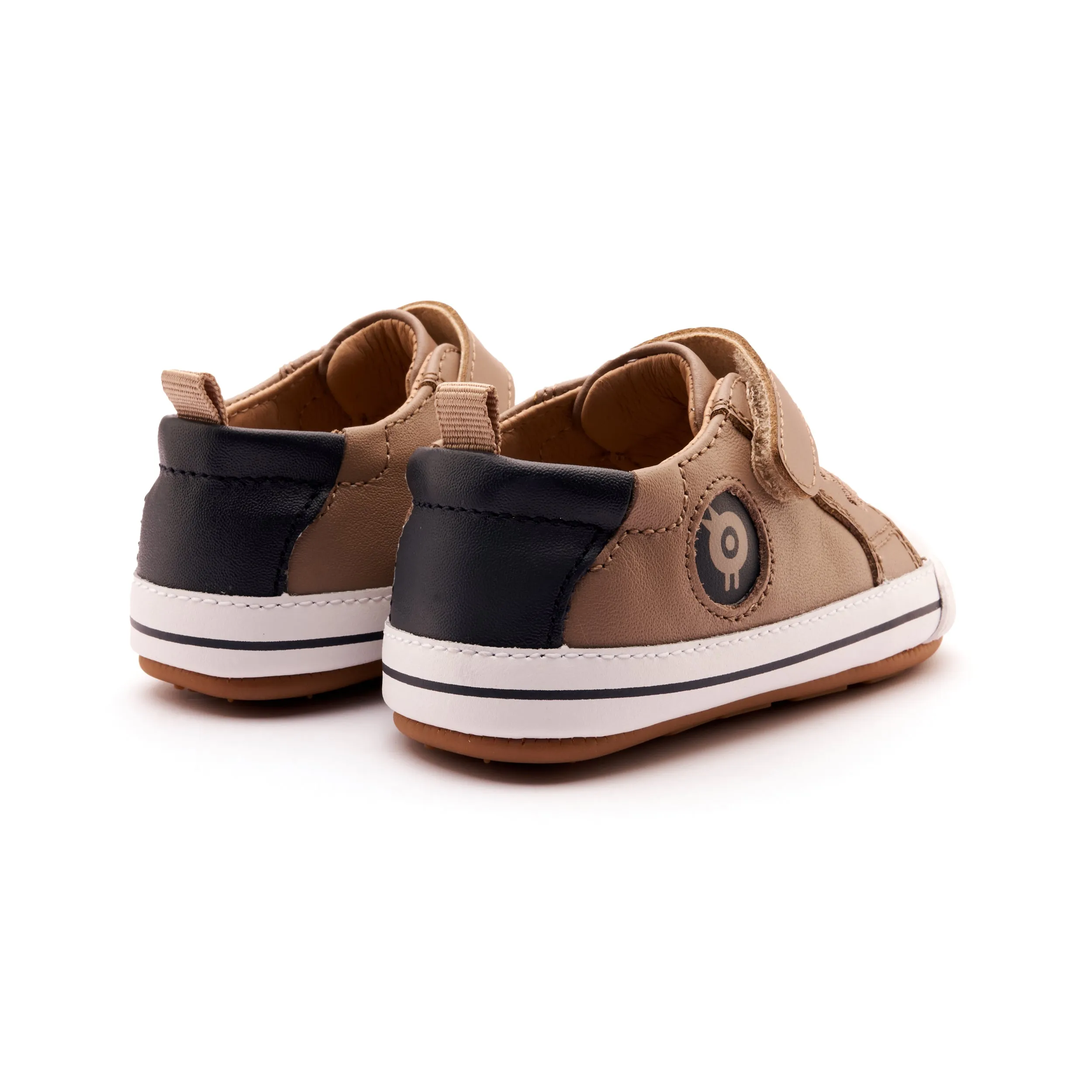 Old Soles Boy's and Girl's Team Bub Casual Shoes - Taupe / Navy Keychain Kids