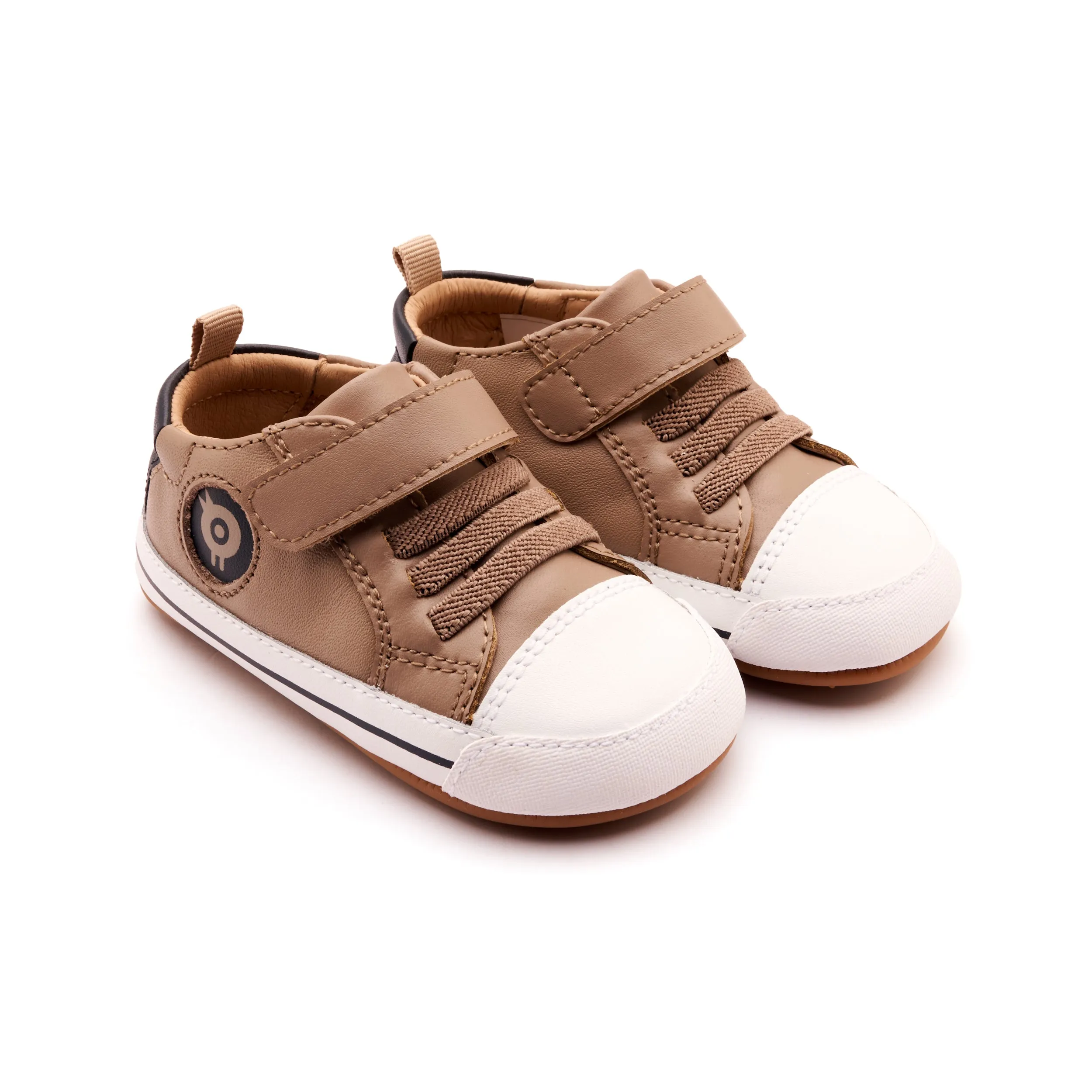 Old Soles Boy's and Girl's Team Bub Casual Shoes - Taupe / Navy Keychain Kids