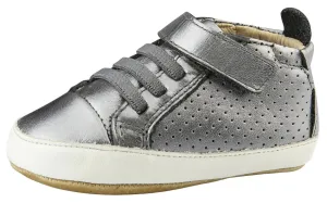 Old Soles Cheer Bambini First Walker Trainer Sneakers, Rich Silver / White Narrow - fit kids' shoes