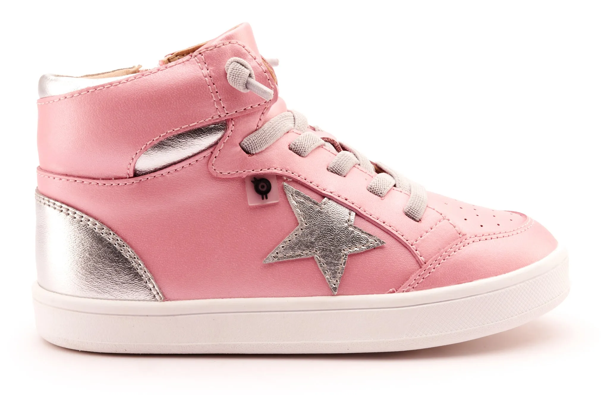 Old Soles Girl's 1003 Starling Casual Shoes - Pearlised Pink / Silver / Silver / White Sole Ribbon Details