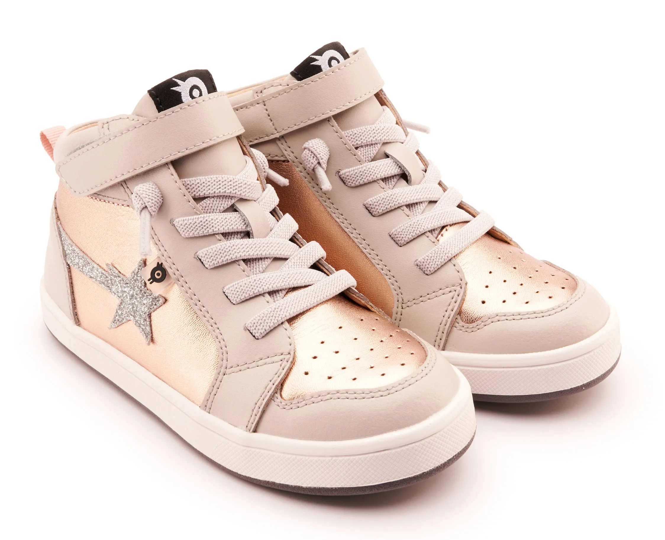 Old Soles Girl's 1007 Team-Star Casual Shoes - Copper / Glam Argent Trendy kids' styles Kids' outdoor shoes
