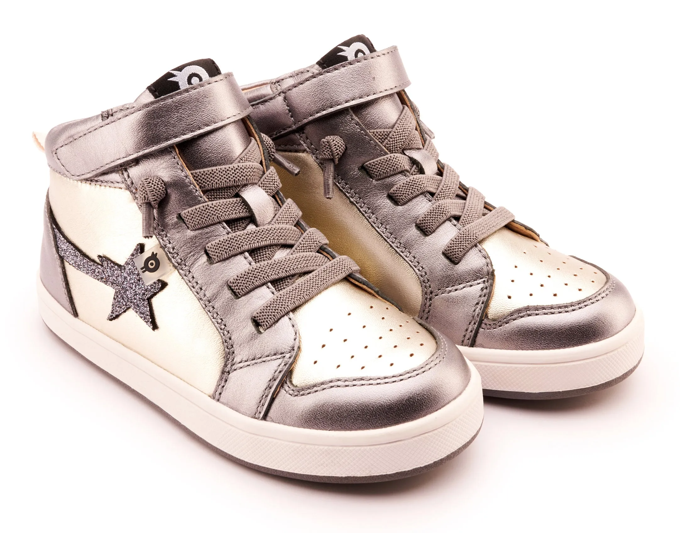 Old Soles Girl's 1007 Team-Star Casual Shoes - Titanium / Glam Gunmetal Bright Colors
