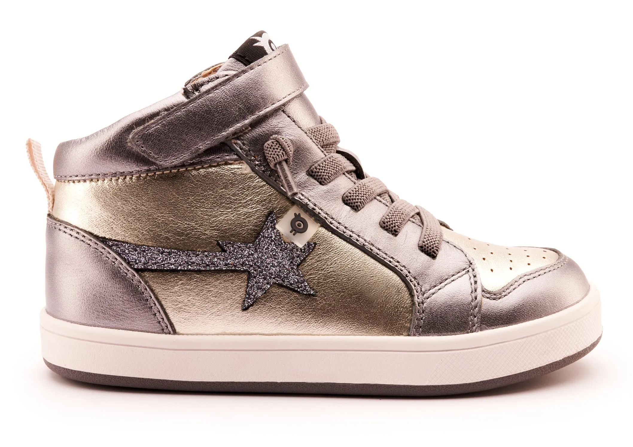 Old Soles Girl's 1007 Team-Star Casual Shoes - Titanium / Glam Gunmetal Bright Colors