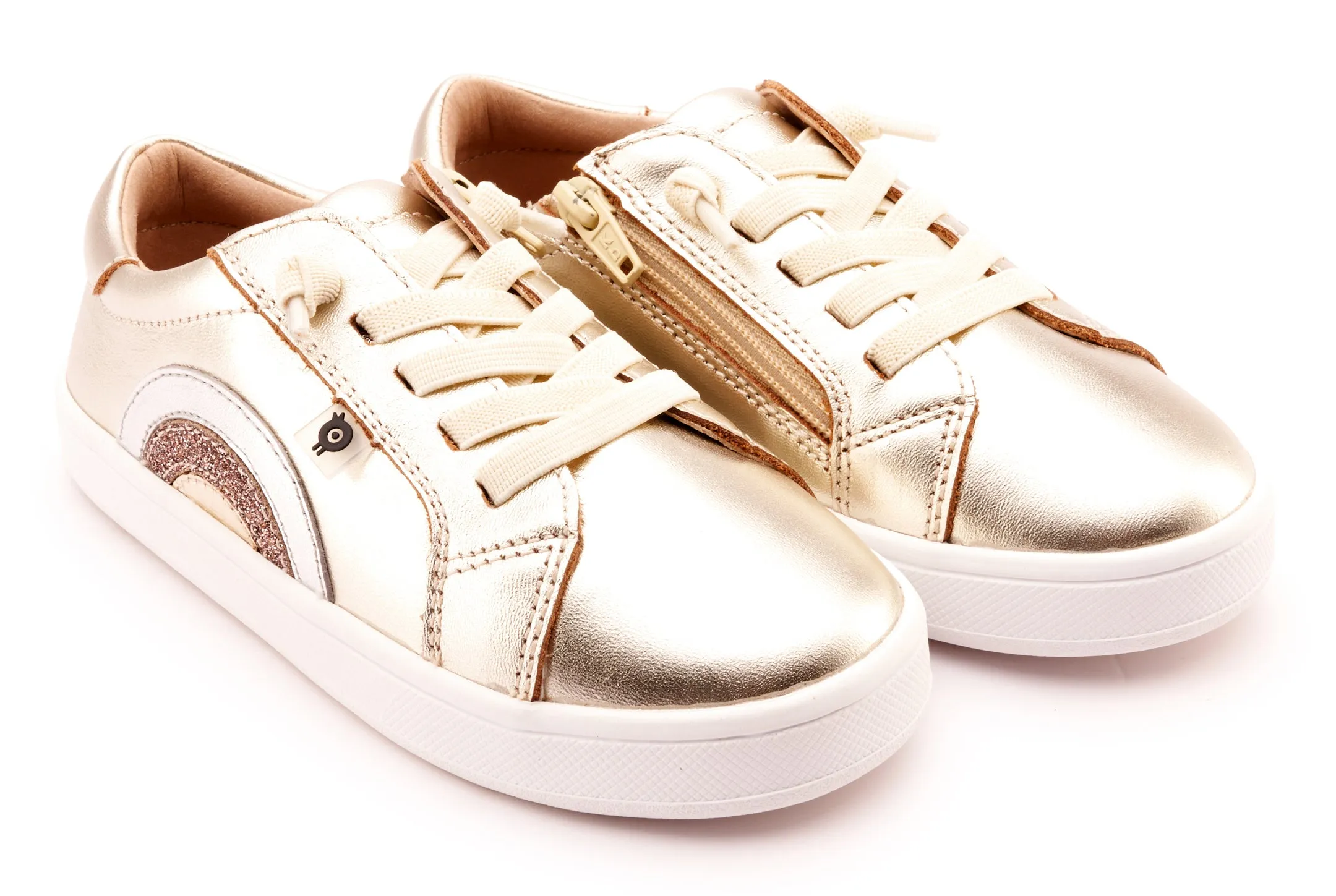 Old Soles Girl's 1010 Rainbow Jumpa Casual Shoes - Titanium / Silver / Glam Choc / Gold Breathable materials for kids