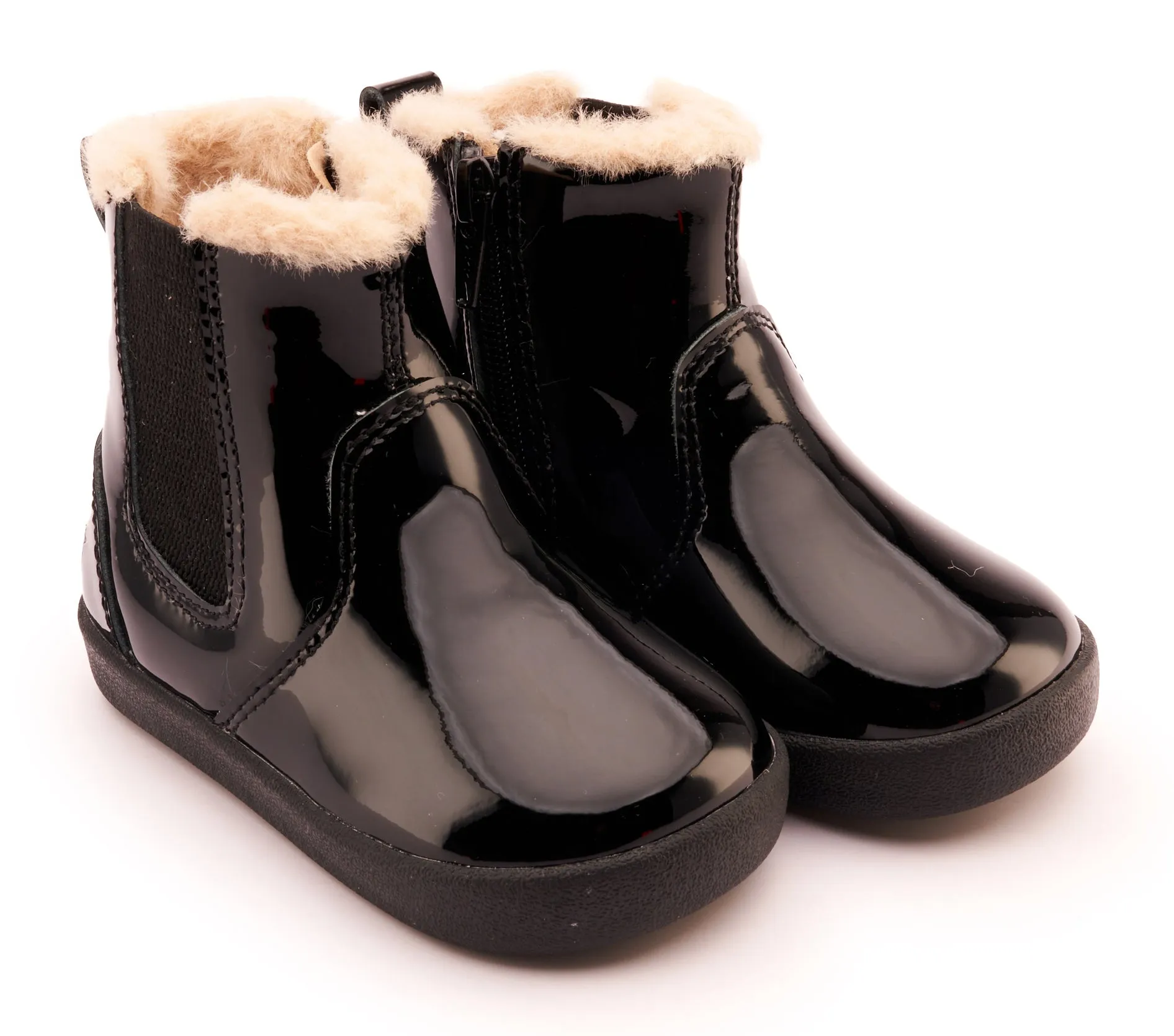 Kindergarten kids' things kids' athletic shoes Old Soles Girl's 315 Rider Booties - Black Patent