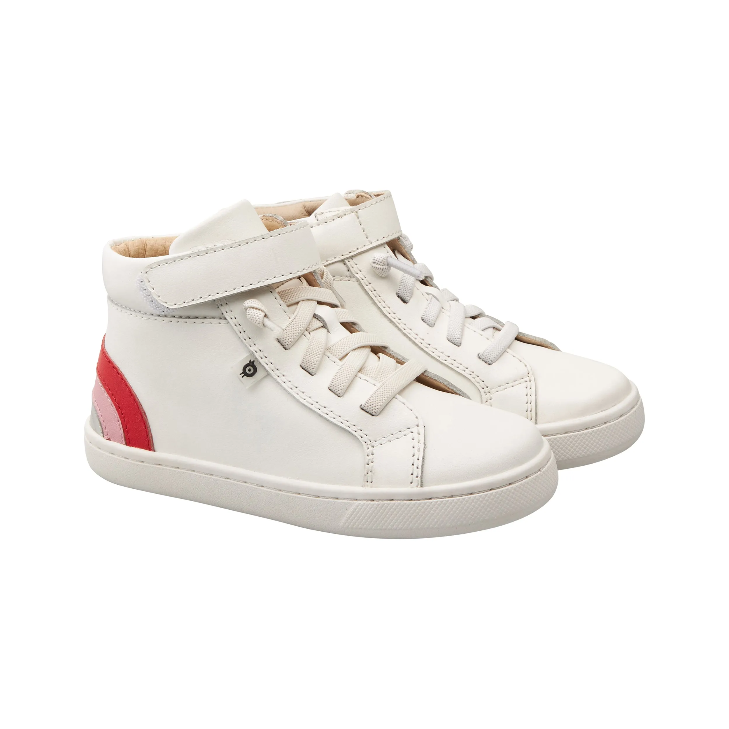 Old Soles Girl's 6157 Sneaky Rainbow High-Top Sneakers - Snow/Bright Red/Pearlized Pink/Silver Search Engine Optimization
