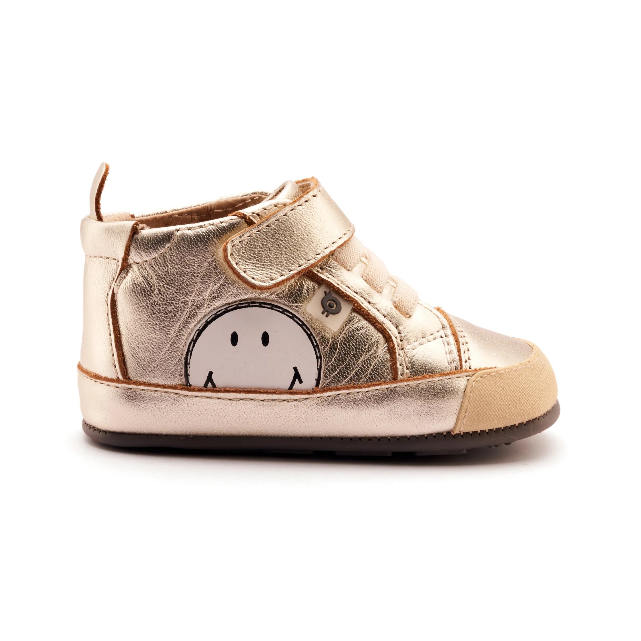 Old Soles Girl's and Boys Super Smile Casual Shoes - Gold / Snow Buckle Details