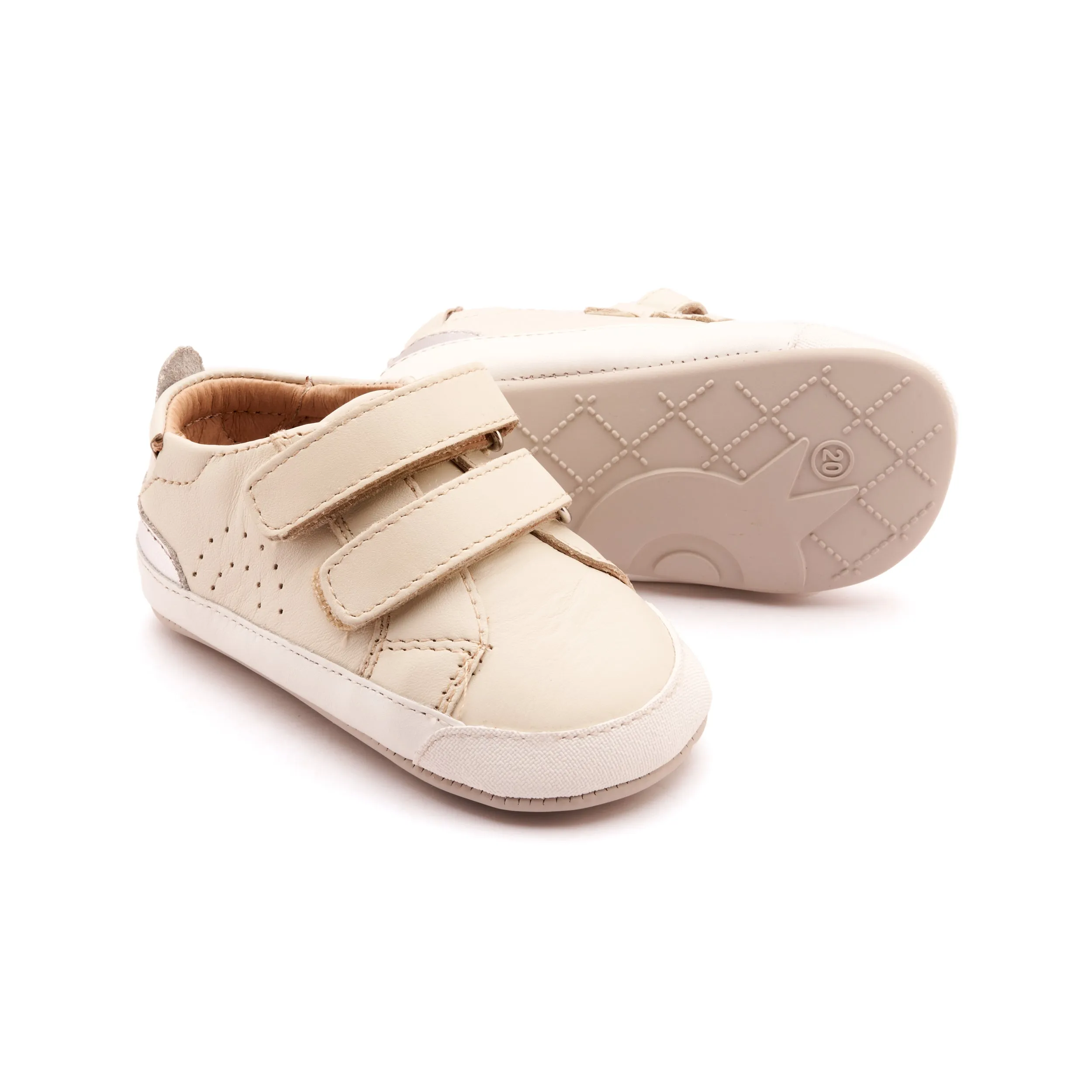 Old Soles Girl's Baby Tot Casual Shoes - Vanilla / Silver Youngsters Footwear