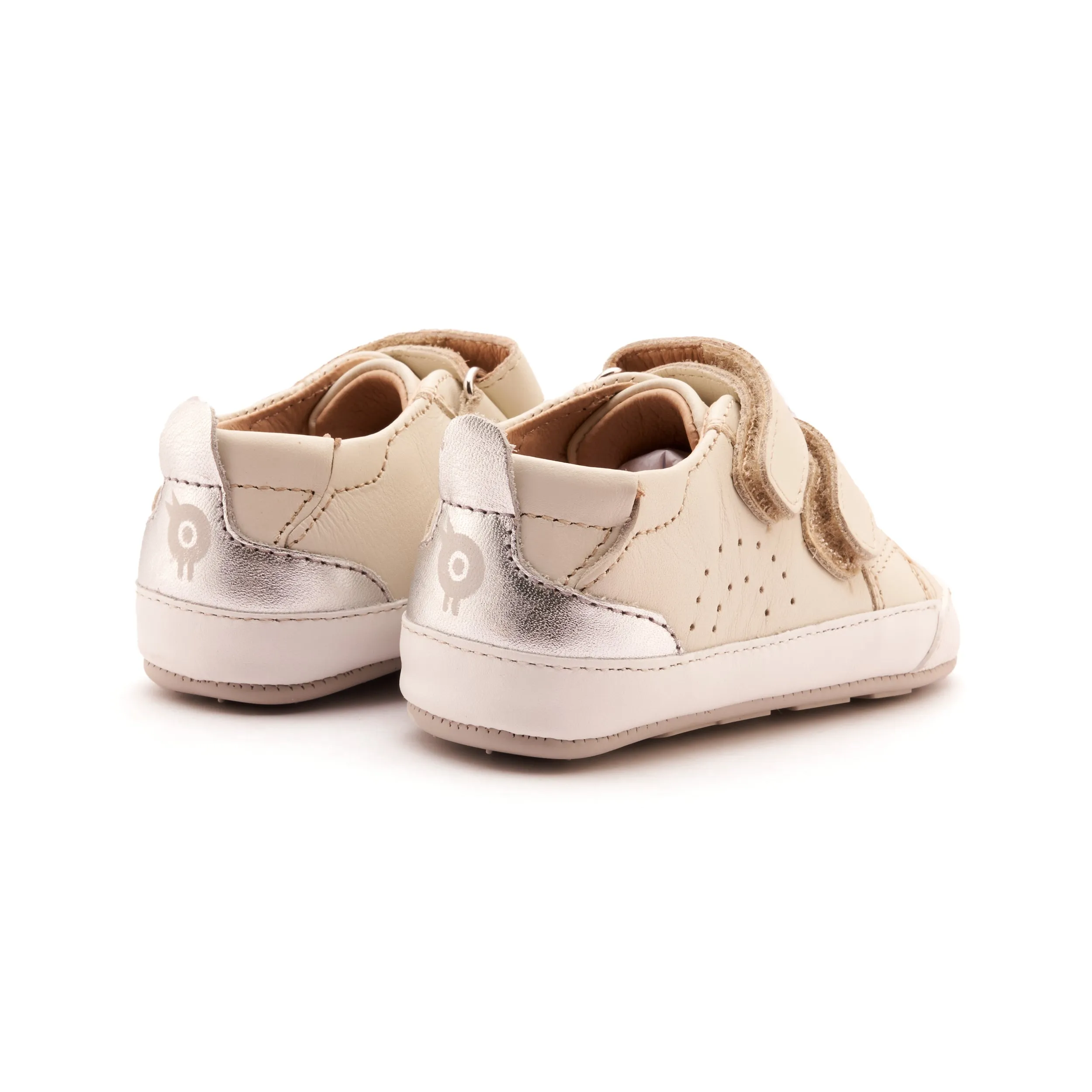 Old Soles Girl's Baby Tot Casual Shoes - Vanilla / Silver Youngsters Footwear