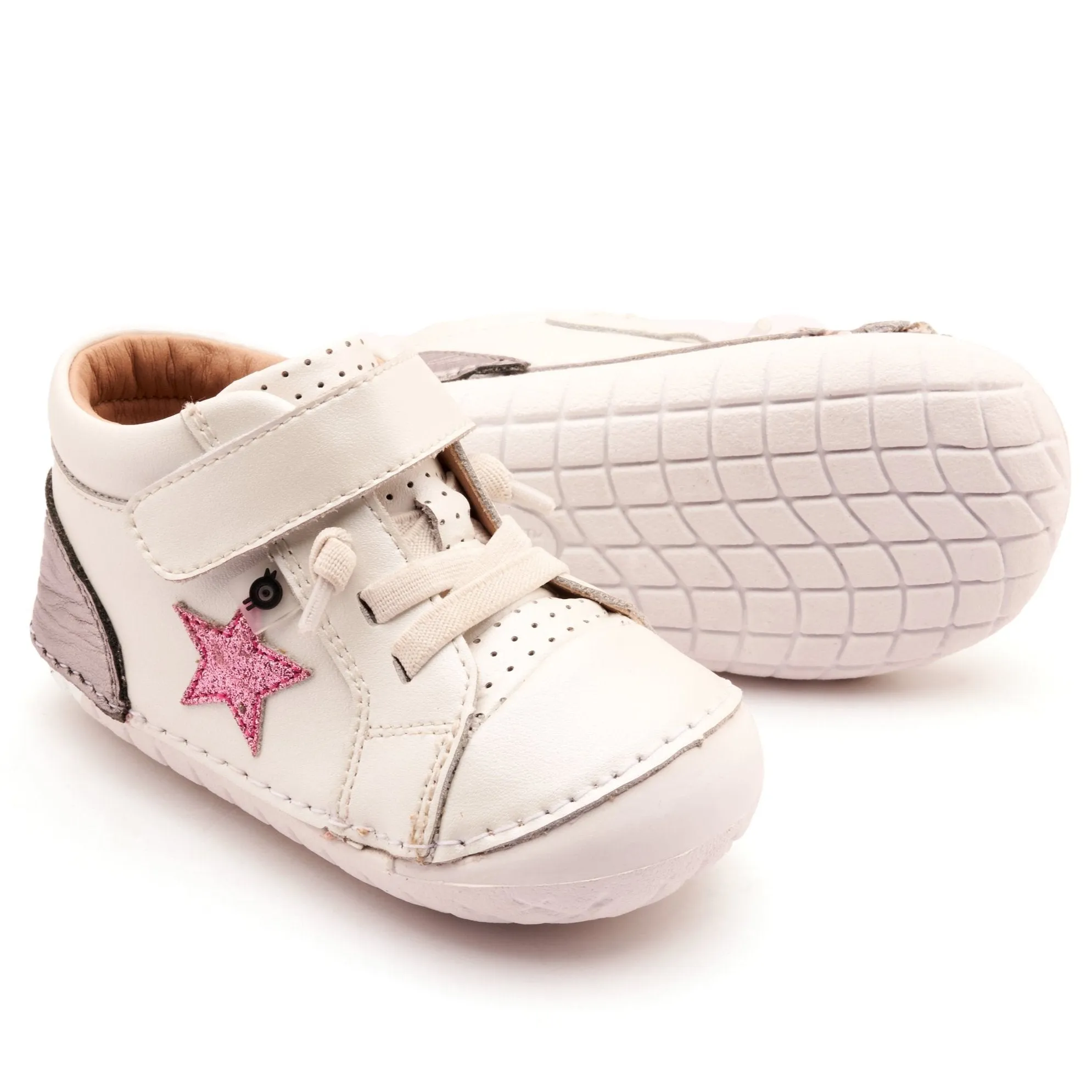 Elegant kids' looks Old Soles Girl's Champster Pave Casual Shoes - Nacardo Blanco / Rich Silver / Glam Pink