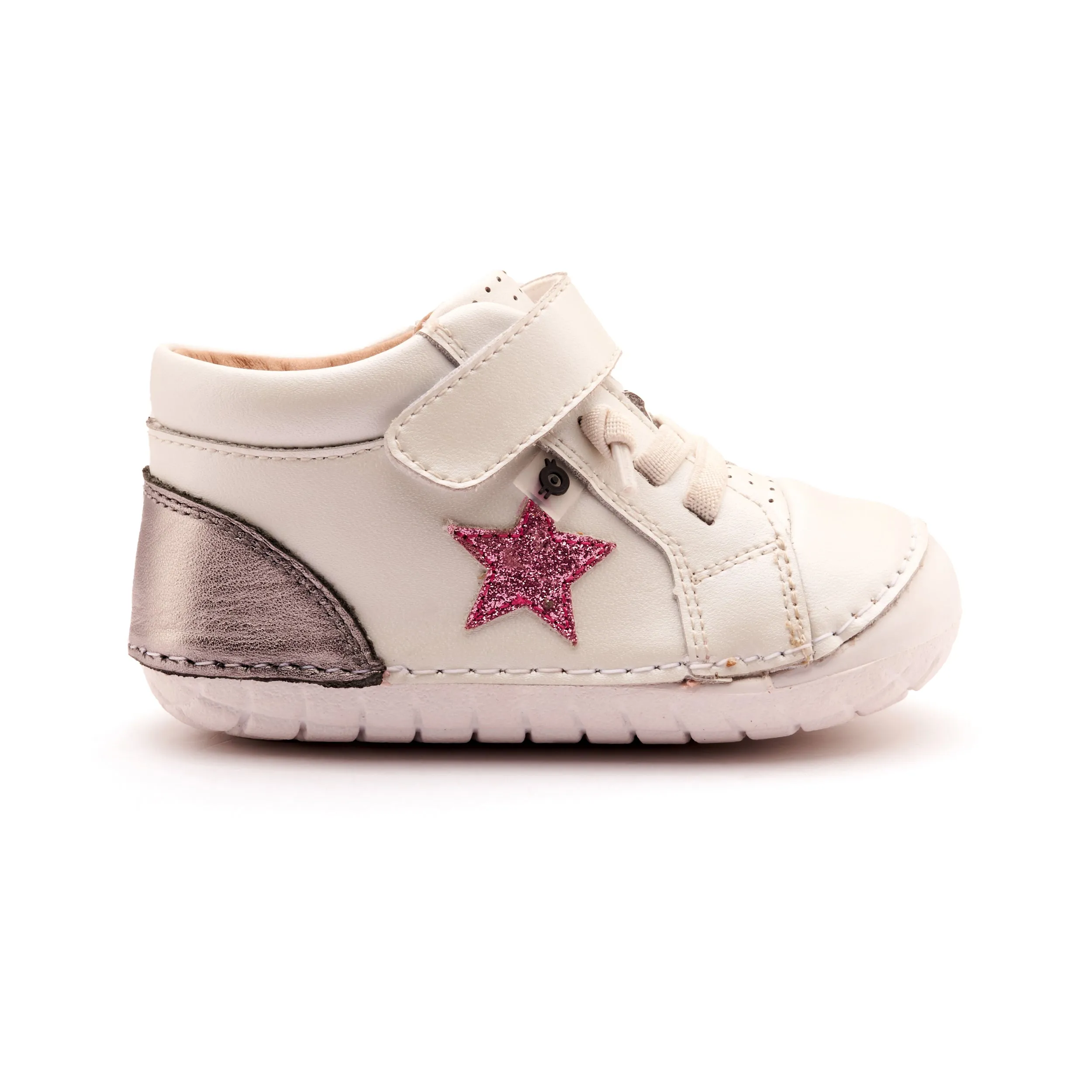 Old Soles Girl's Champster Pave Casual Shoes - Nacardo Blanco / Rich Silver / Glam Pink Chic Looks
