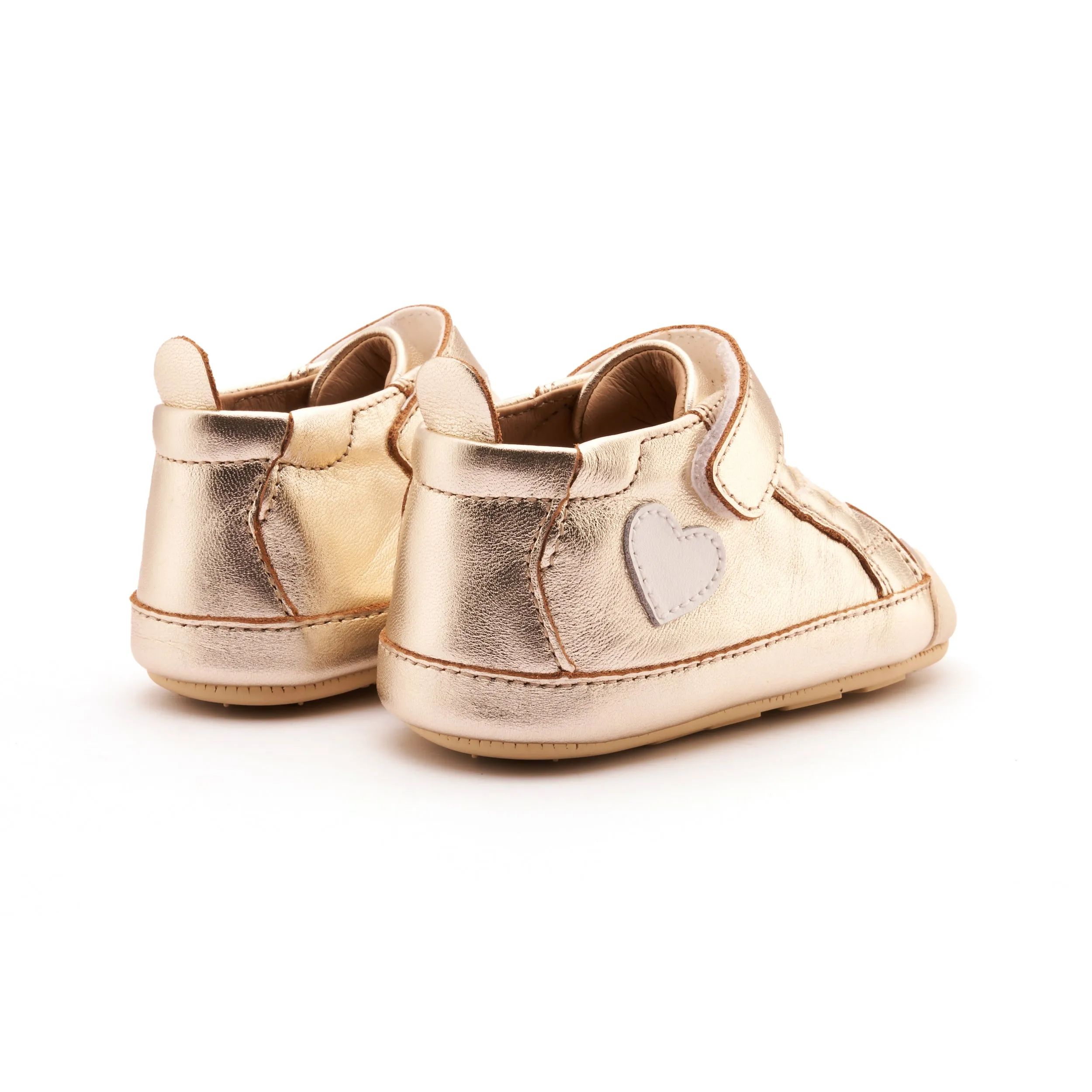 Old Soles Girl's Heartie Casual Shoes - Gold / Nacardo Blanco Padded Tongue