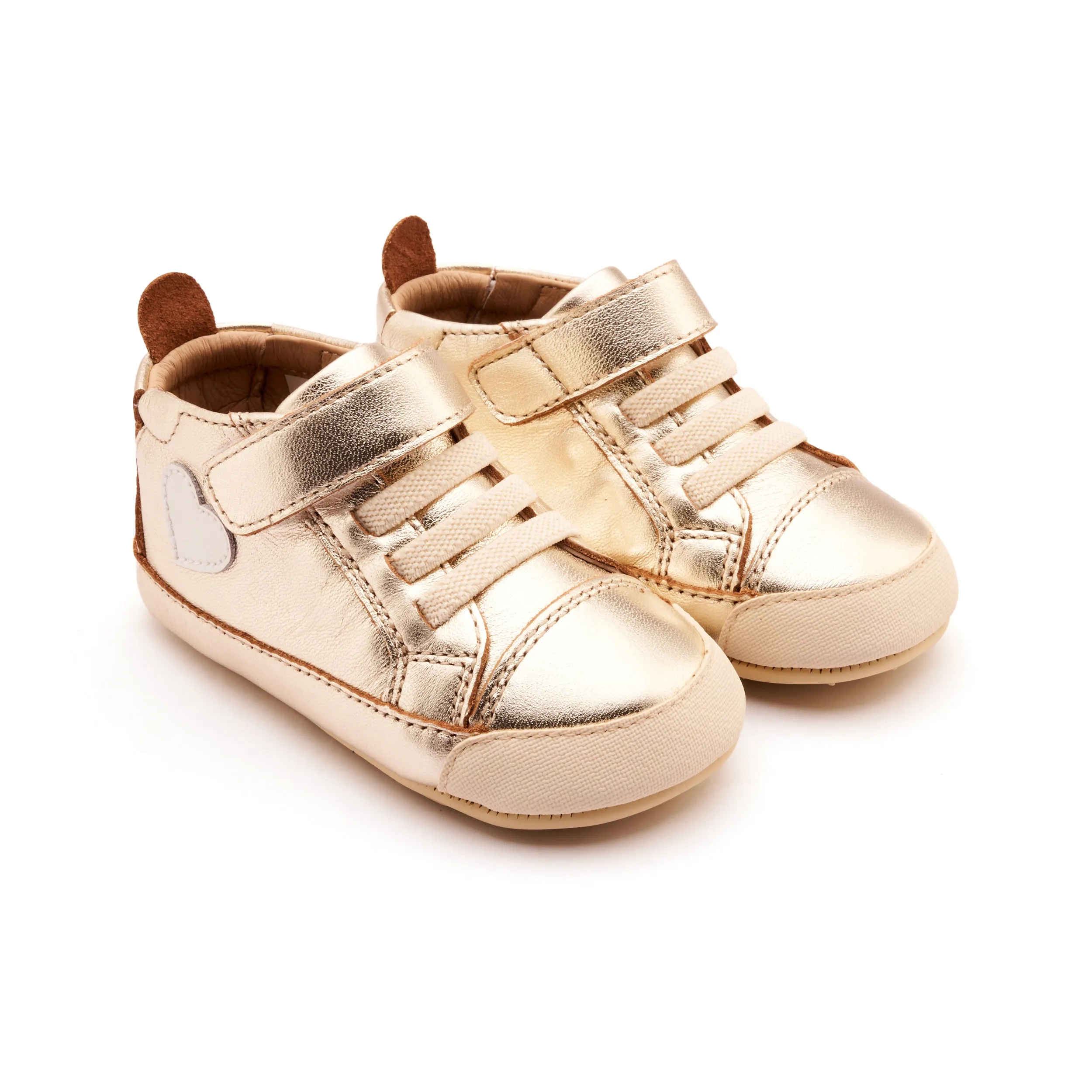 Old Soles Girl's Heartie Casual Shoes - Gold / Nacardo Blanco Padded Tongue