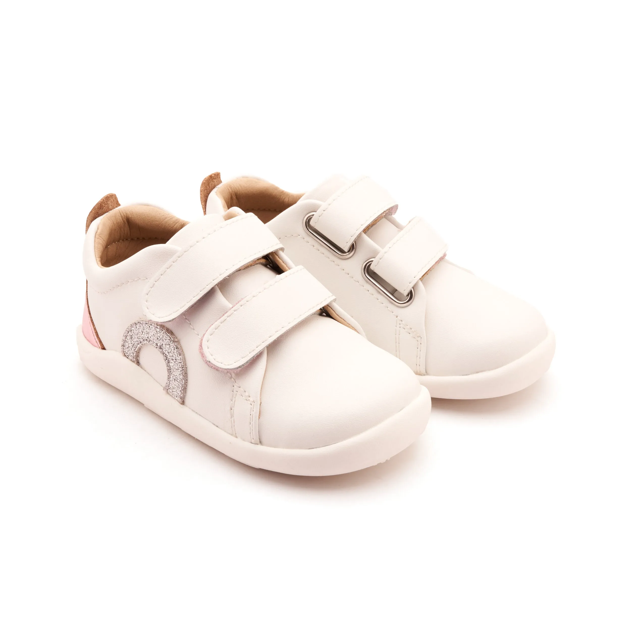 Old Soles Girl's Little O - Tot Casual Shoes - Snow / Glam Argent / Pink Frost Embellished Kids