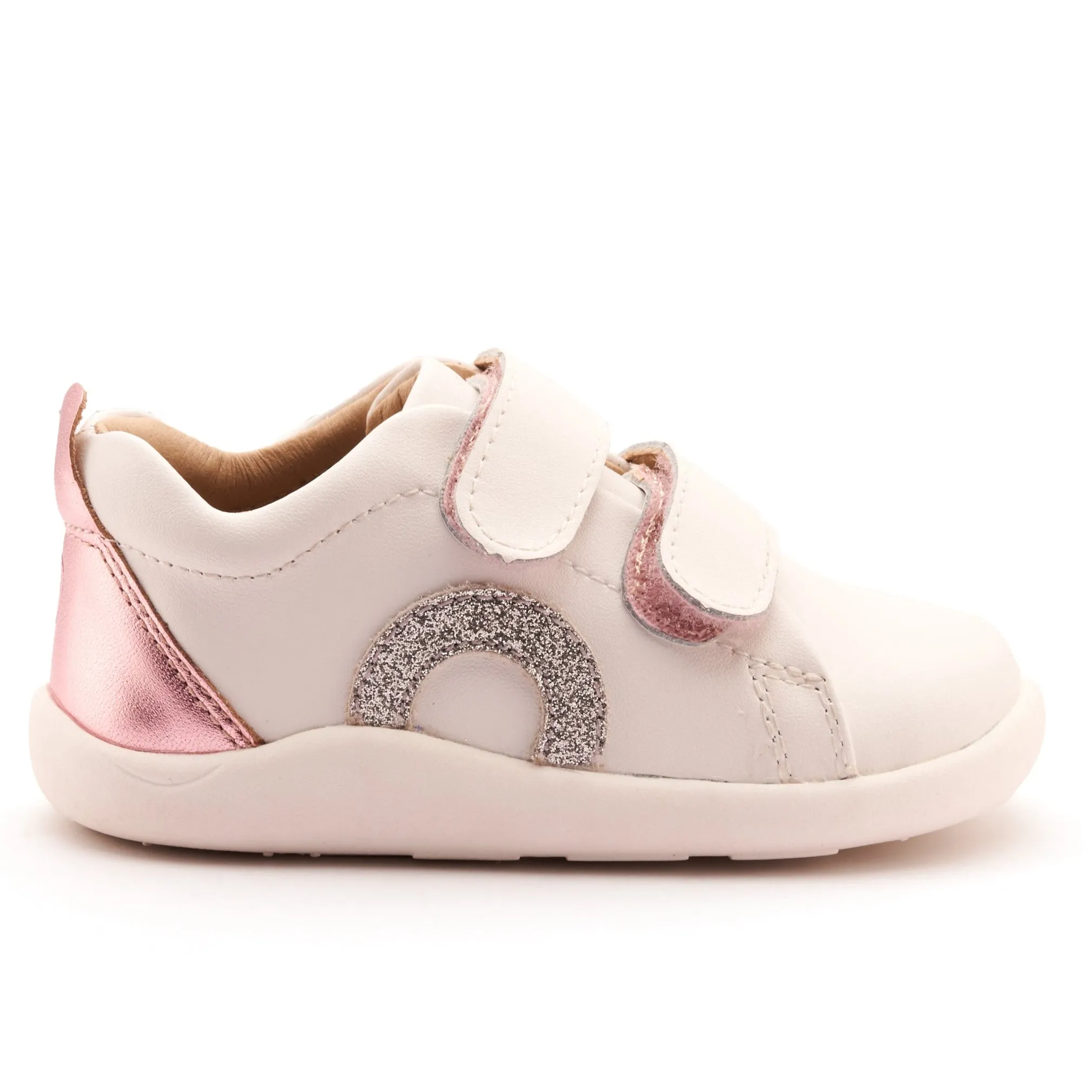 Trendy kids' styles Primary school kids' products Old Soles Girl's Little O - Tot Casual Shoes - Snow / Glam Argent / Pink Frost