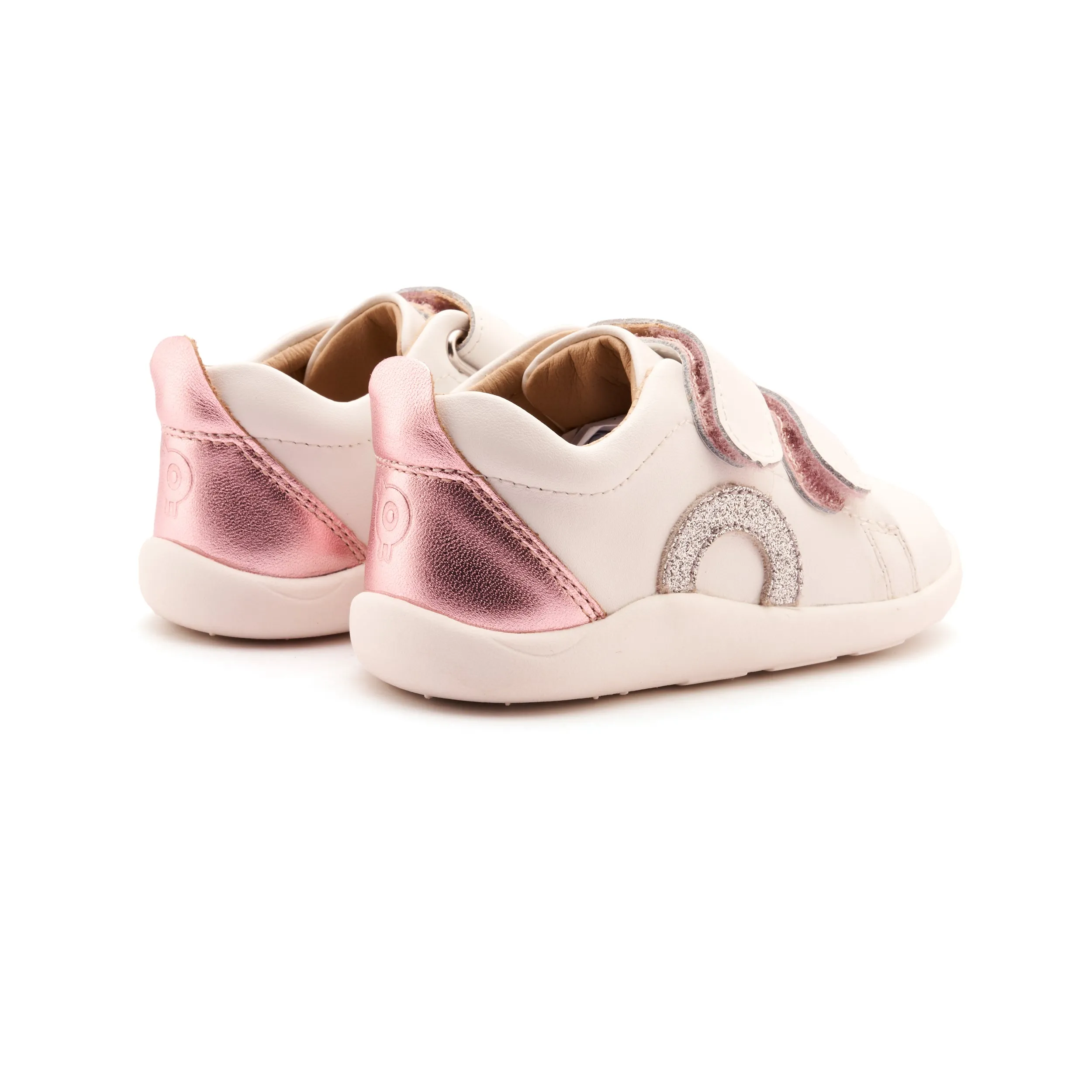 Old Soles Girl's Little O - Tot Casual Shoes - Snow / Glam Argent / Pink Frost Embellished Kids
