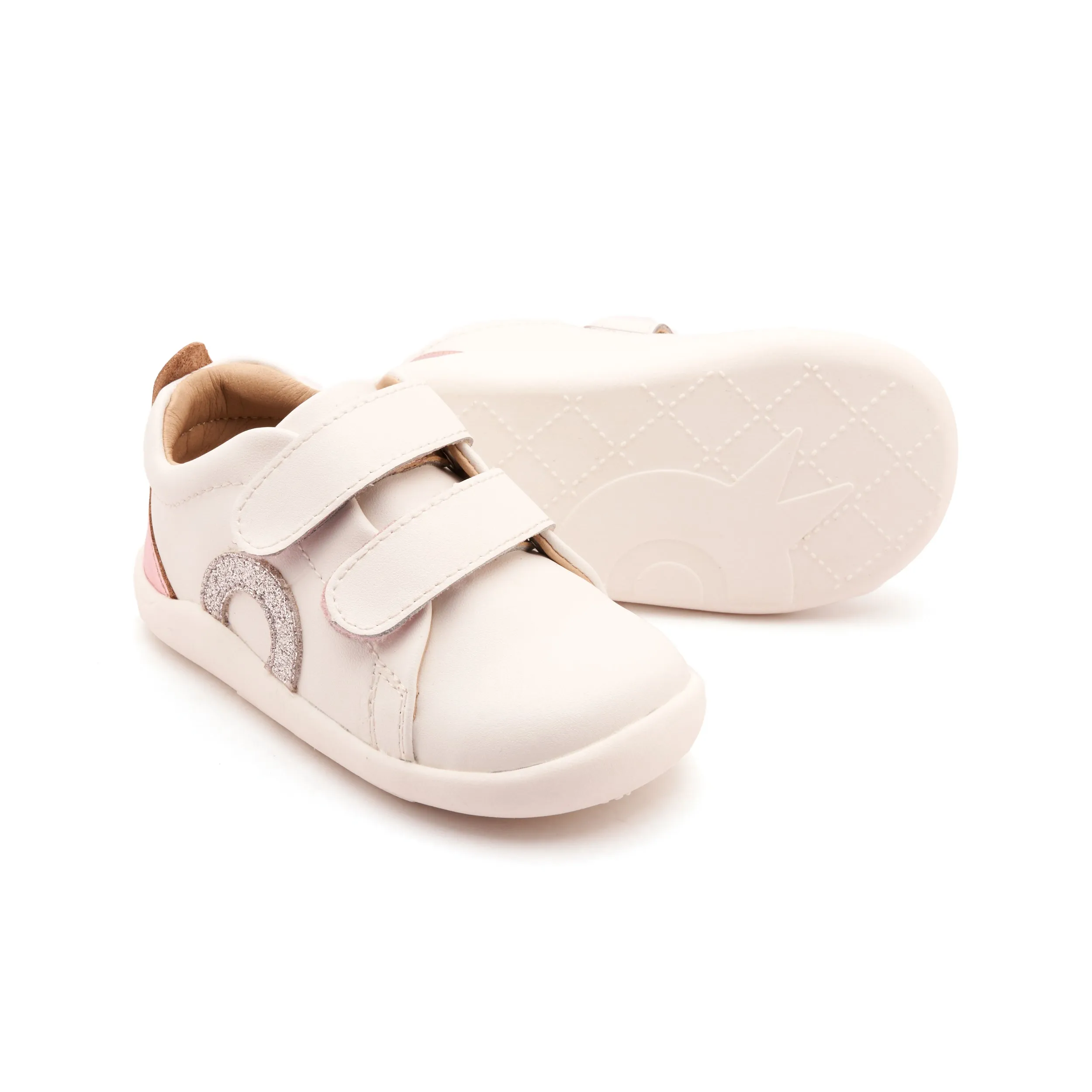 Old Soles Girl's Little O - Tot Casual Shoes - Snow / Glam Argent / Pink Frost Embellished Kids
