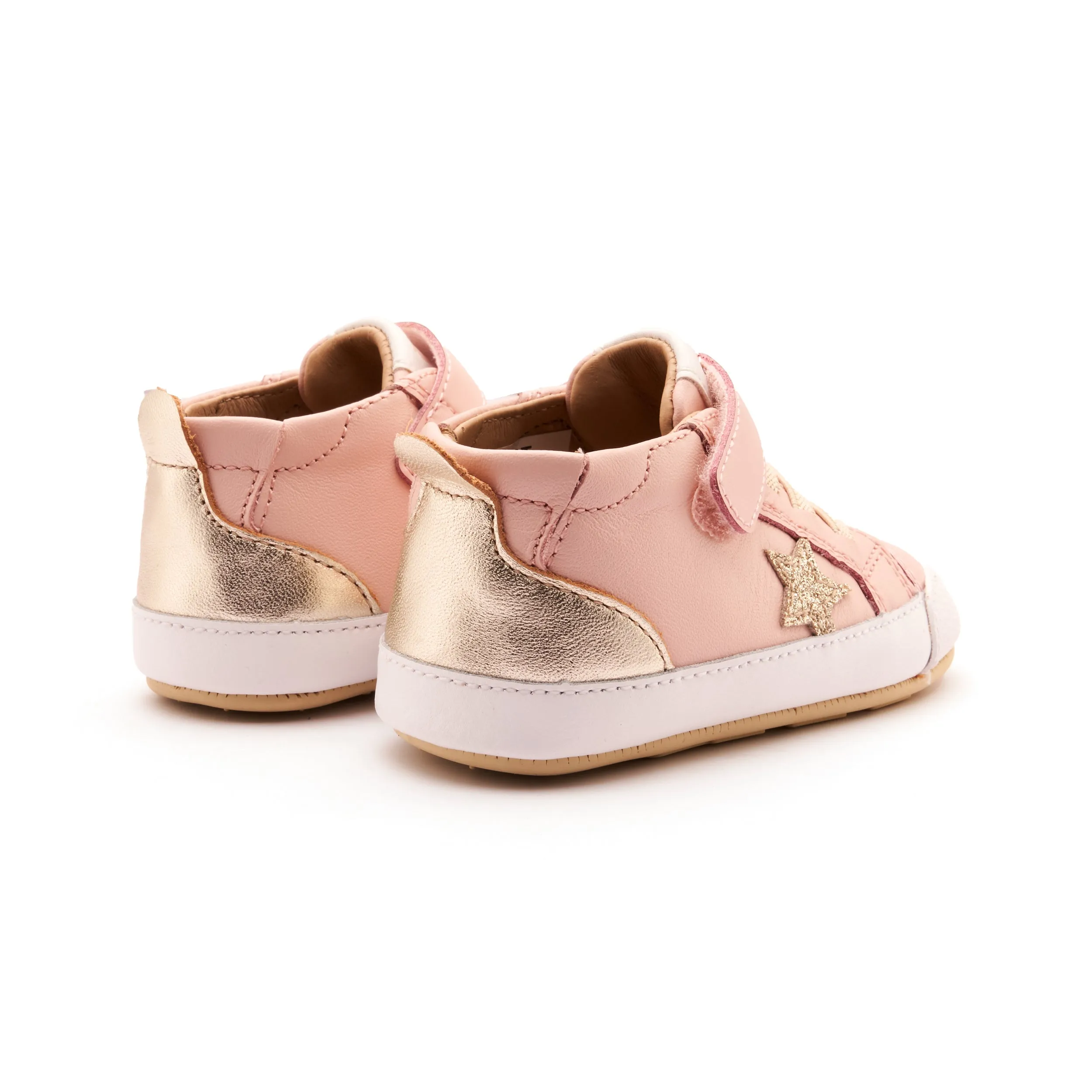 Old Soles Girl's Platinum Bub Casual Shoes - Powder Pink / Gold / Glam Gold Platforms