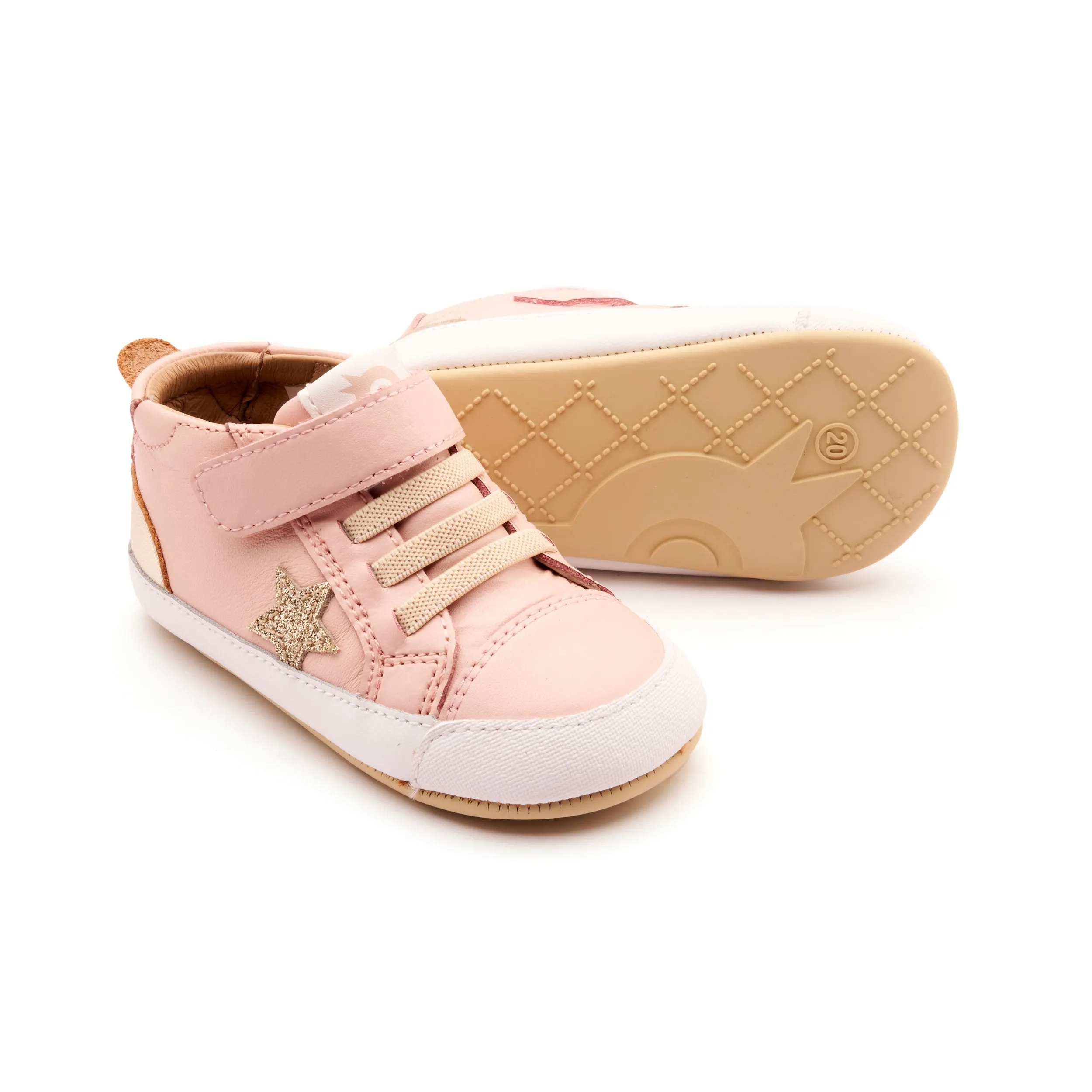 Old Soles Girl's Platinum Bub Casual Shoes - Powder Pink / Gold / Glam Gold Platforms