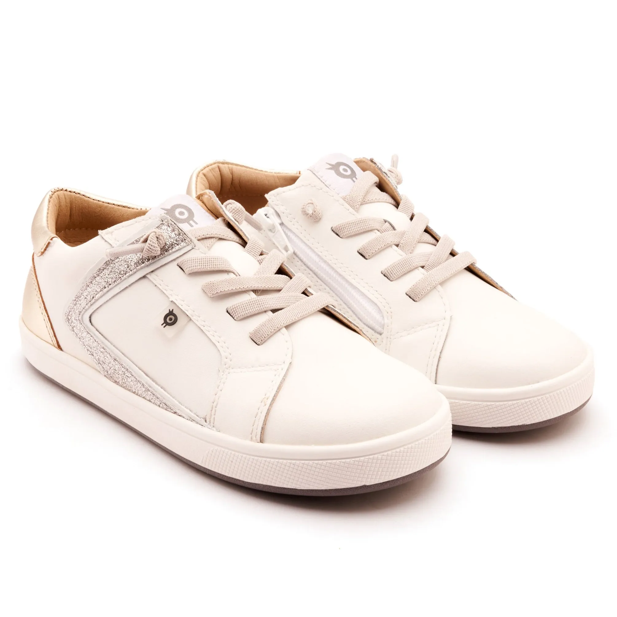 Old Soles Girl's Sash Runner Casual Shoes - Snow / Gold / Glam Argent Flexible Soles