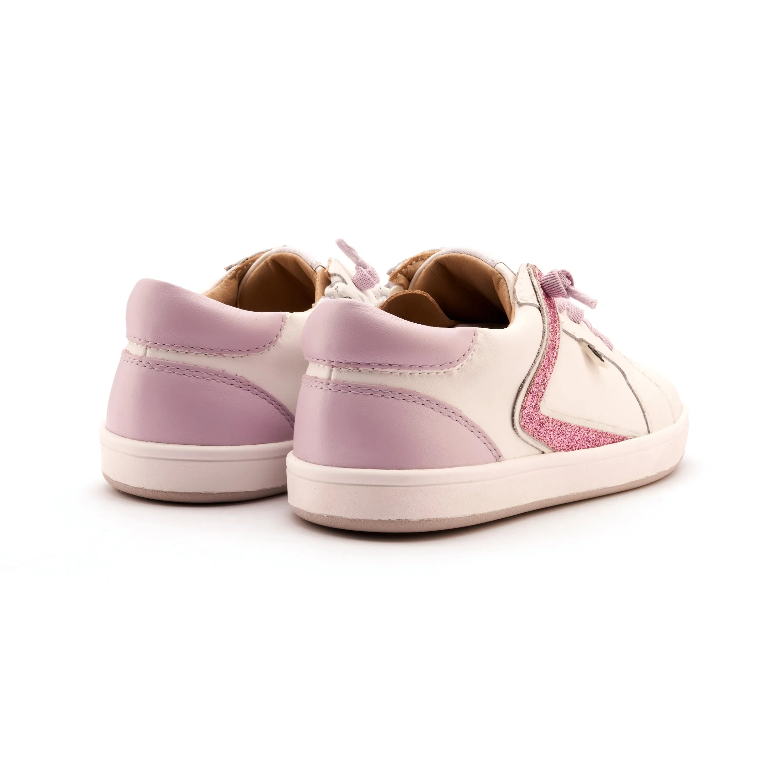 Old Soles Girl's Sash Runner Casual Shoes - Snow / Lilium / Glam Pink Bold Kids