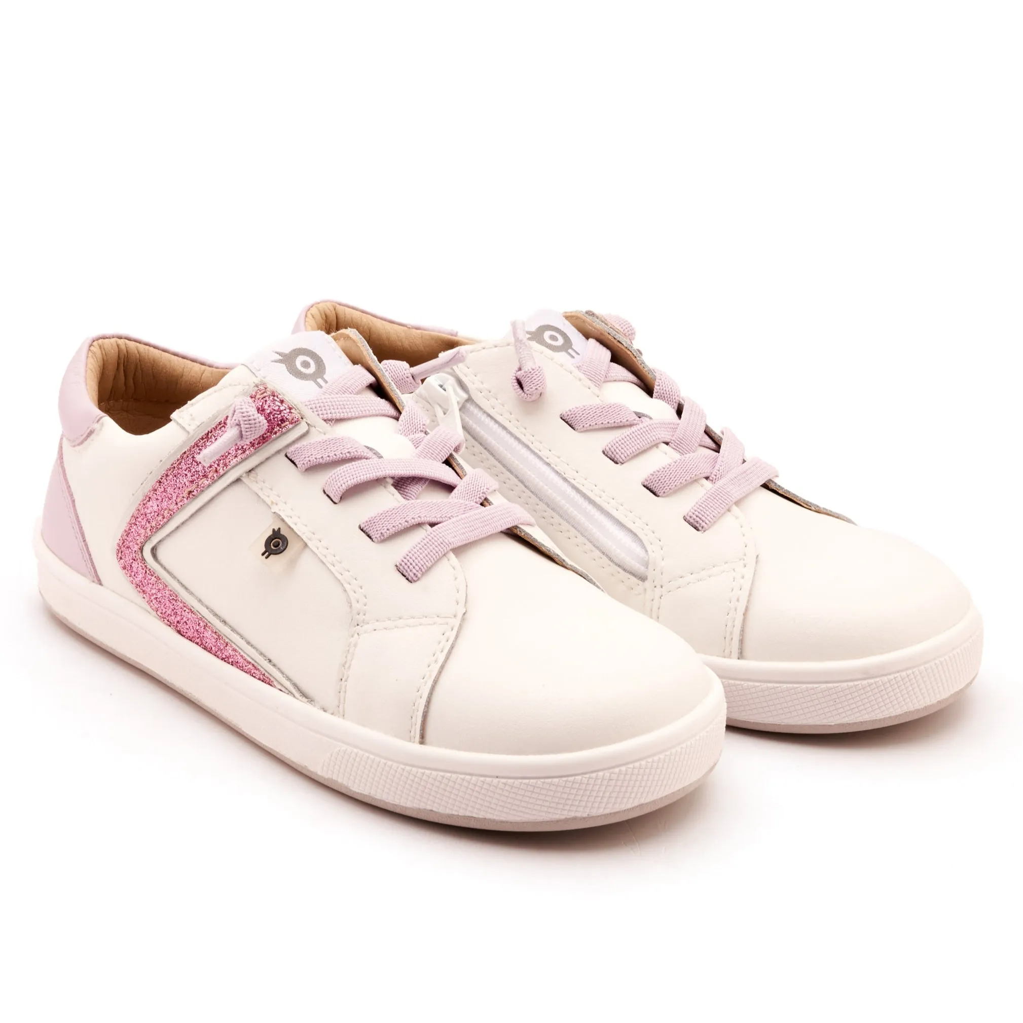 Tennis - oriented kids' shoes Girls' specific shoes Old Soles Girl's Sash Runner Casual Shoes - Snow / Lilium / Glam Pink