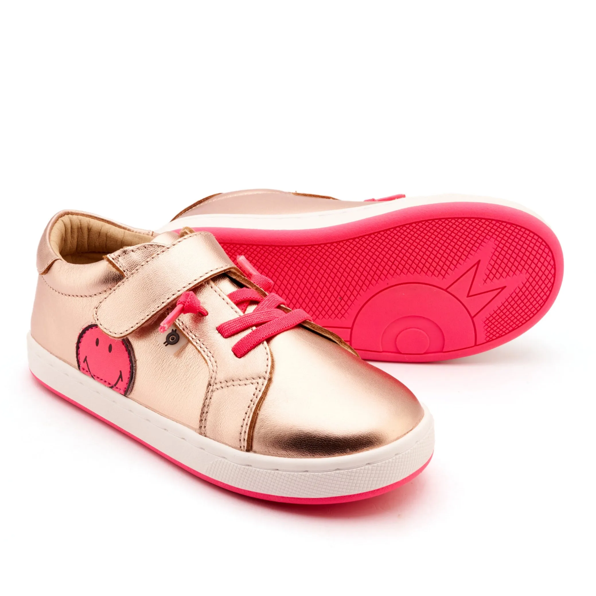 Toddler accessories Semi - formal kids' wear Old Soles Girl's Smiles Casual Shoes - Copper / Fluro Pink