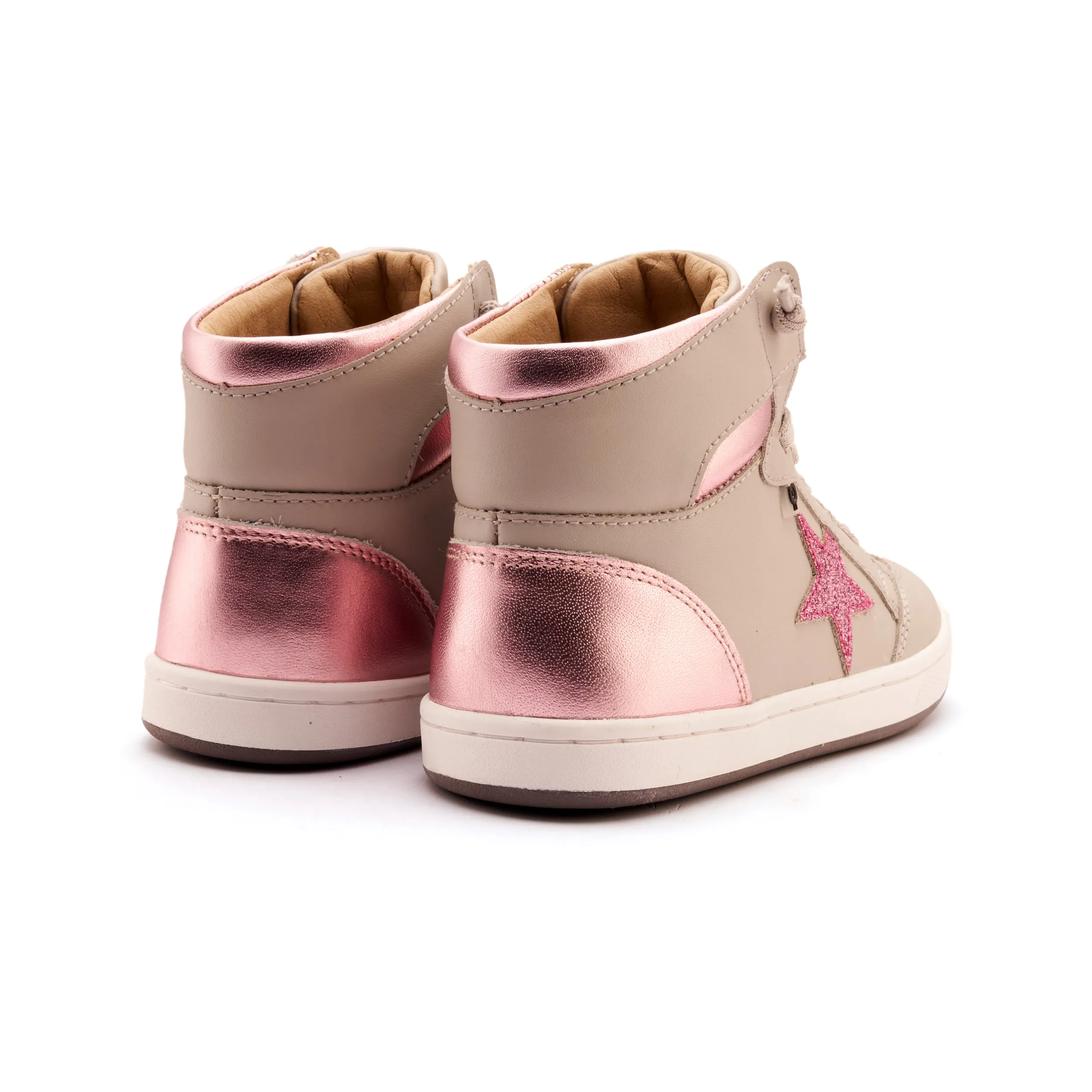 Old Soles Girl's Starling Casual Shoes - Gris / Pink Frost / Glam Pink Fashionable Look