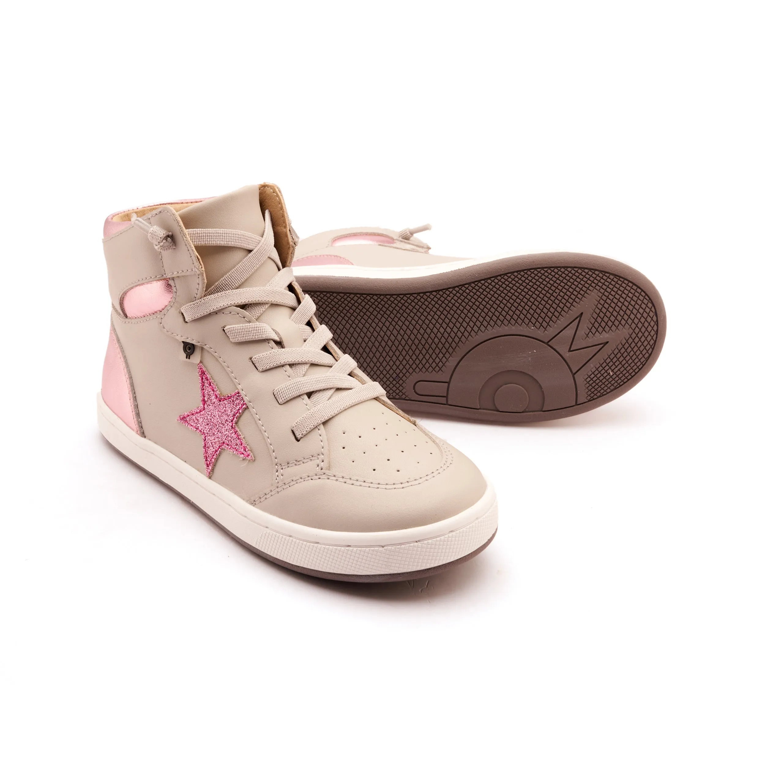 Old Soles Girl's Starling Casual Shoes - Gris / Pink Frost / Glam Pink Fashionable Look
