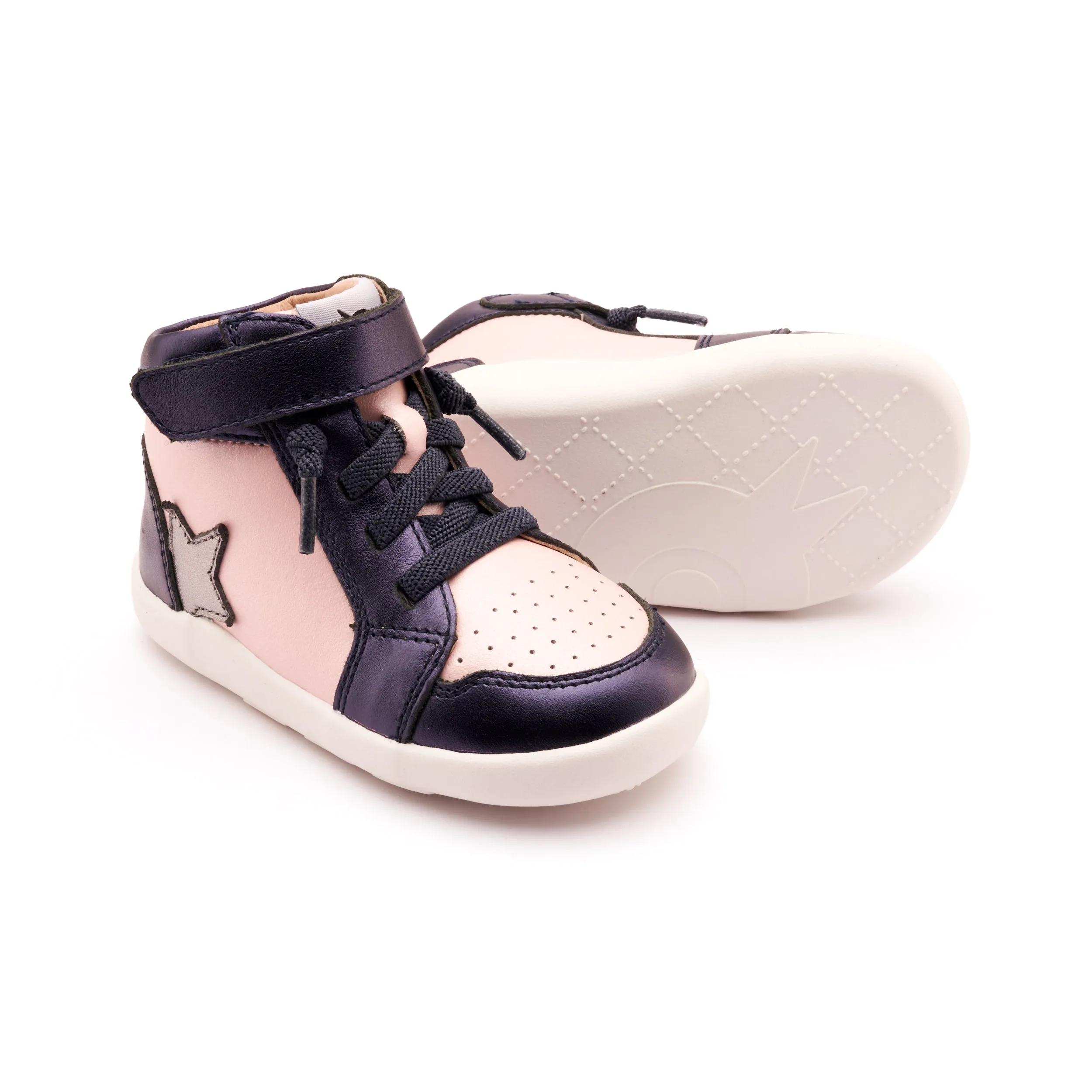 Old Soles Girl's Team Ground Casual Shoes - Nacardo Navy / Nacardo Dalia / Rich Silver Toddler Shoes
