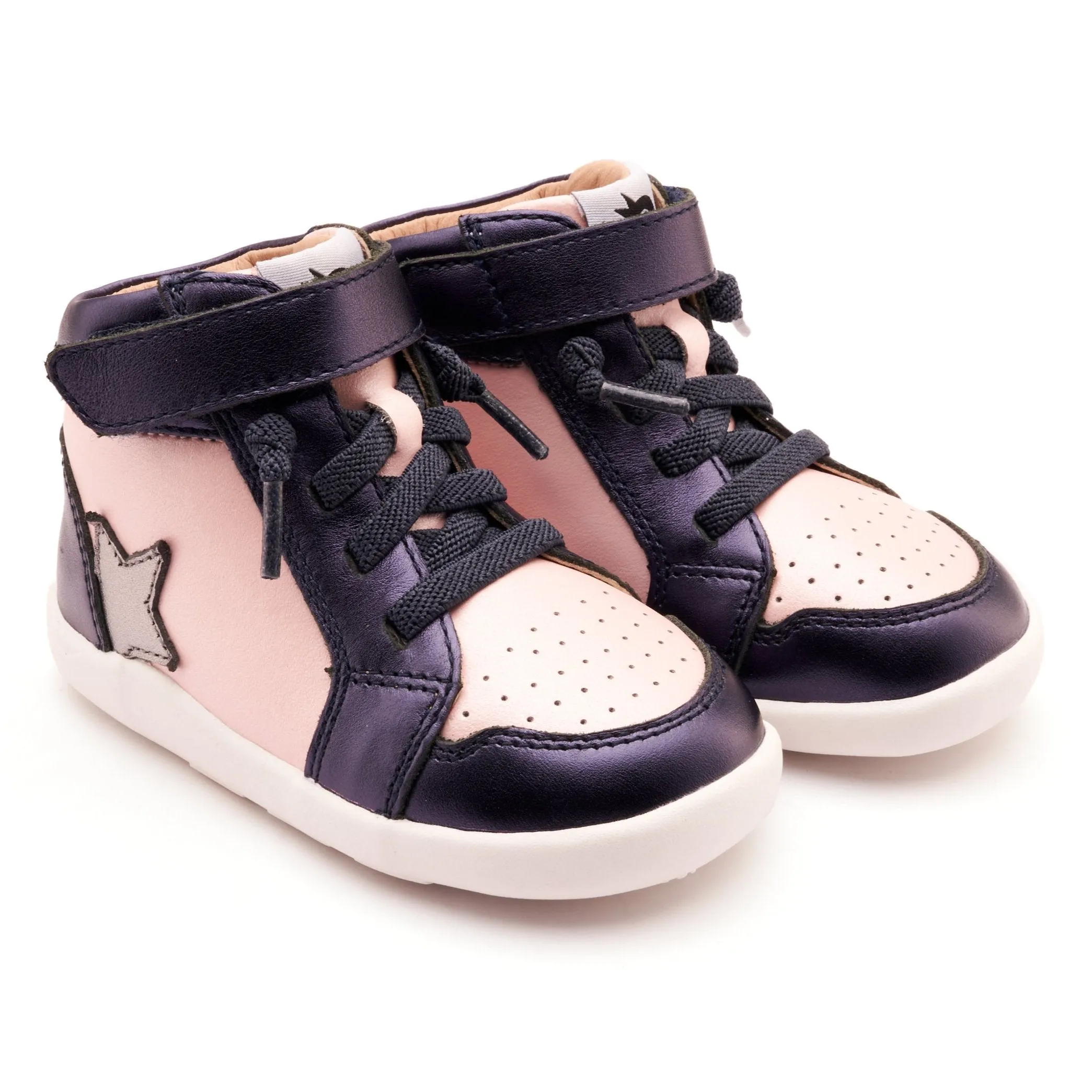 Old Soles Girl's Team Ground Casual Shoes - Nacardo Navy / Nacardo Dalia / Rich Silver Toddler Shoes