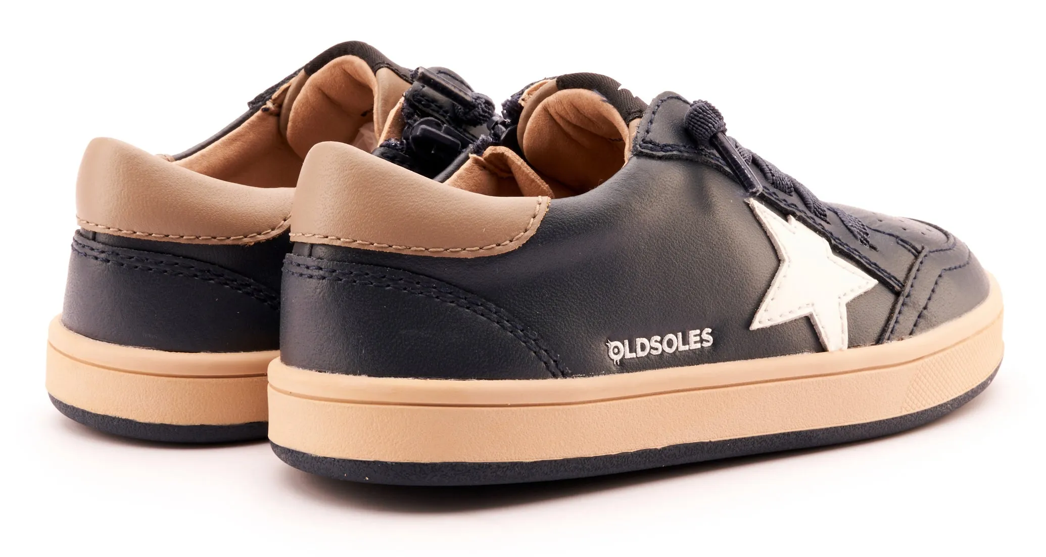 Online Presence Old Soles Boy's and Girl's 1006 Platinum Runner Casual Shoes - Navy / Snow / Taupe / Natural Navy Sole