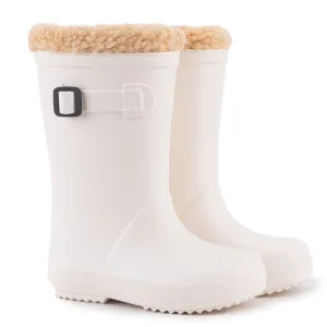 Igor Boy's & Girl's Euri Borreguito Lined Rain Boots, Blanco Girls' clothing Lace - up kids' shoes