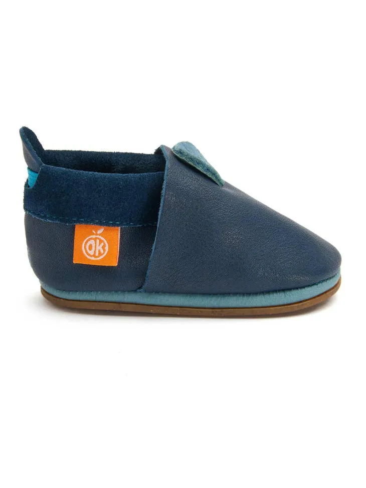 Orangenkinder Girl's and Boy's AMIGO Barefoot Shoes, Blue Sneakers
