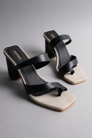 Otto Black Comfortable Stiletto Sandals
