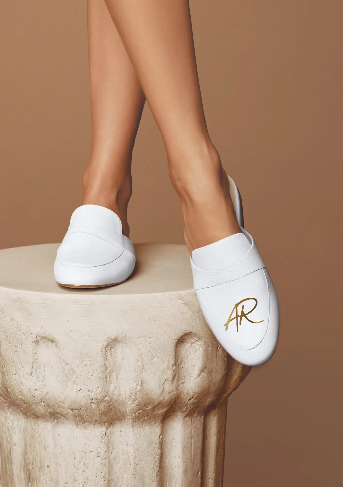 Outdoor Comfort Monogram White Mule