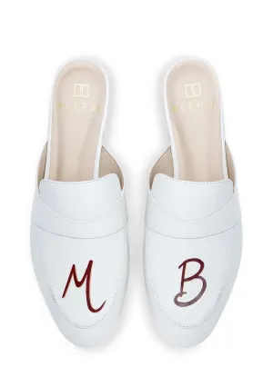 Durable Material Relaxation Sandal Monogram White Mule