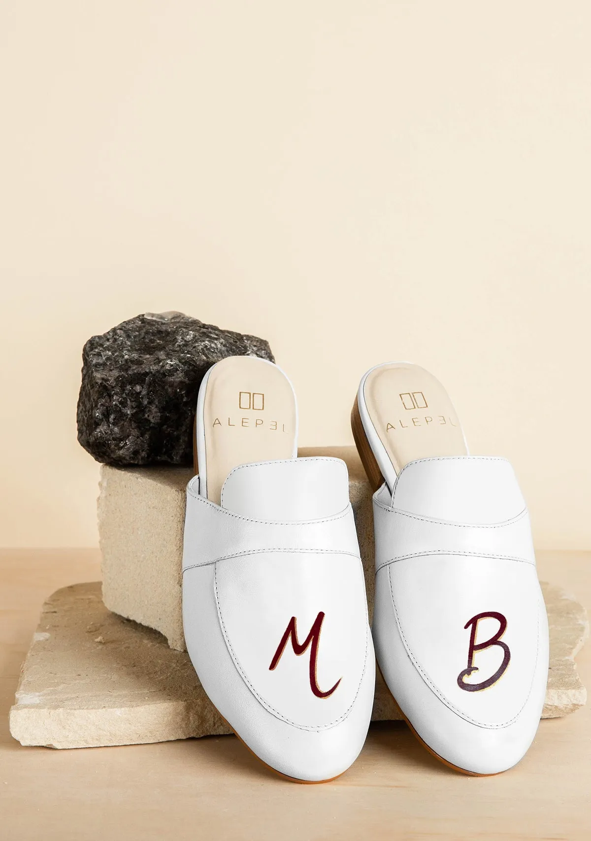 Outdoor Comfort Monogram White Mule