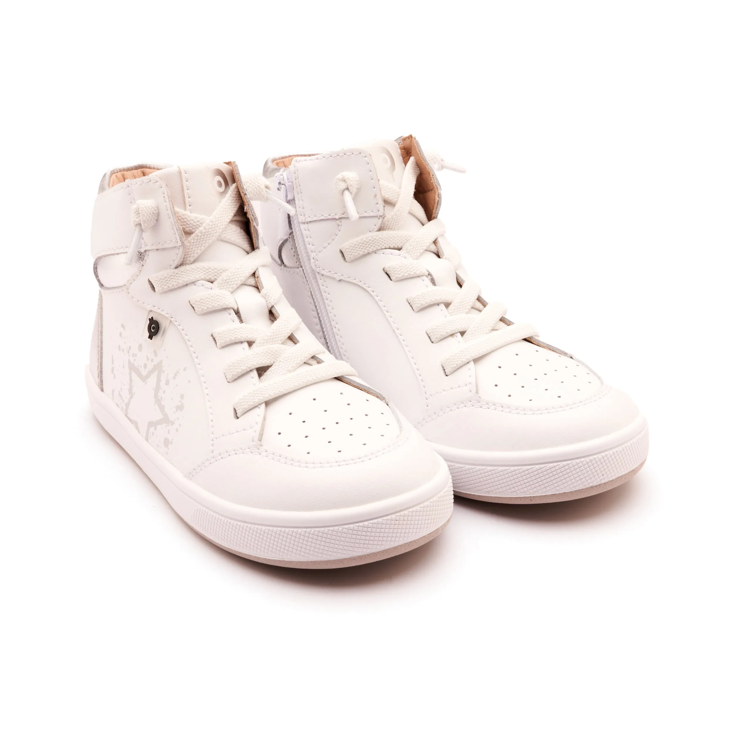 Outdoor Use Old Soles Boy's and Girl's High Splash Casual Shoes - Snow / Silver / White Silver