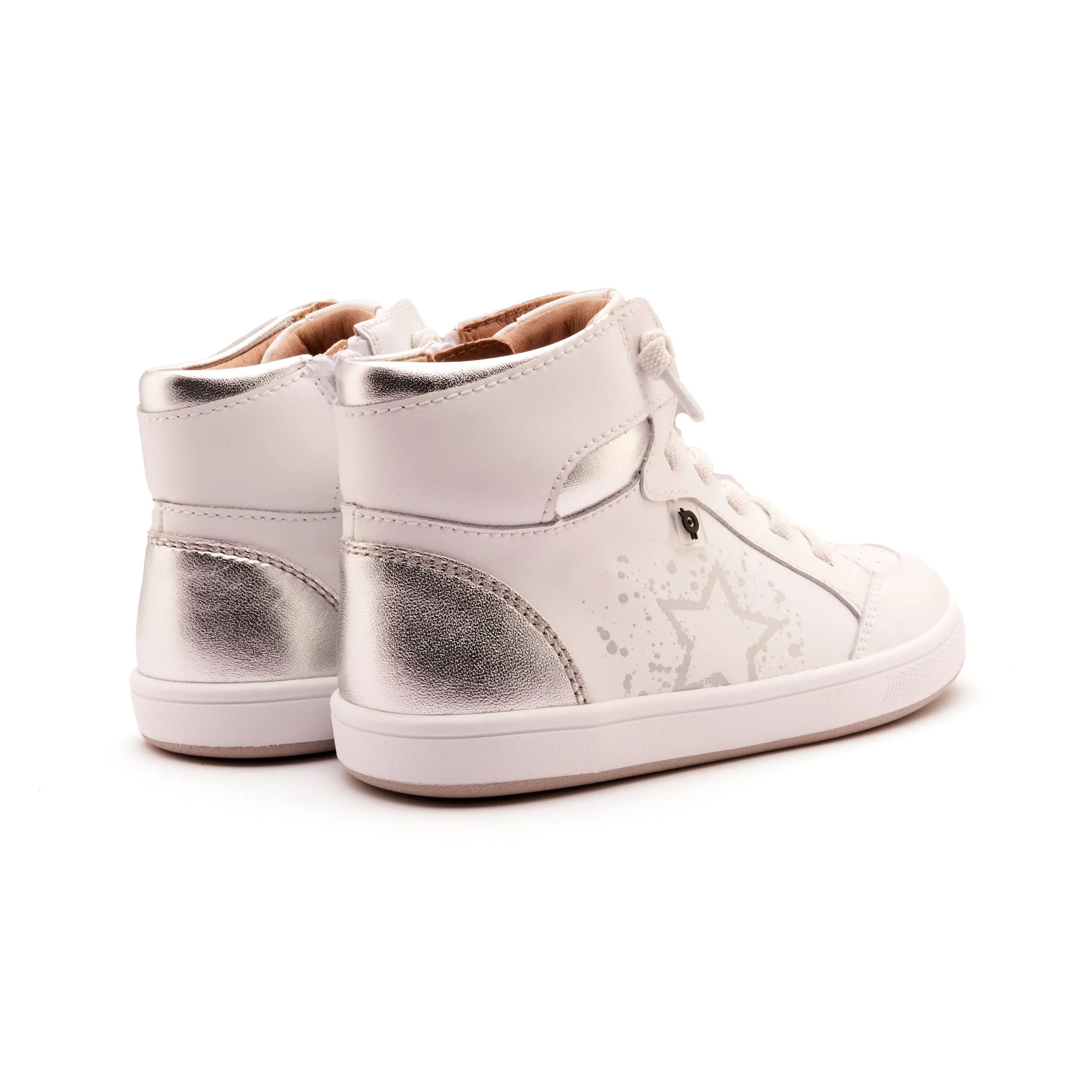 Outdoor Use Old Soles Boy's and Girl's High Splash Casual Shoes - Snow / Silver / White Silver