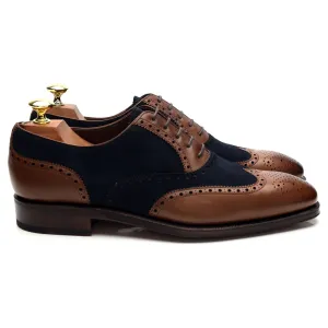 '922' Brown Leather Navy Blue Suede Oxford Brogues UK 7 - 10 Classic Look Shoes