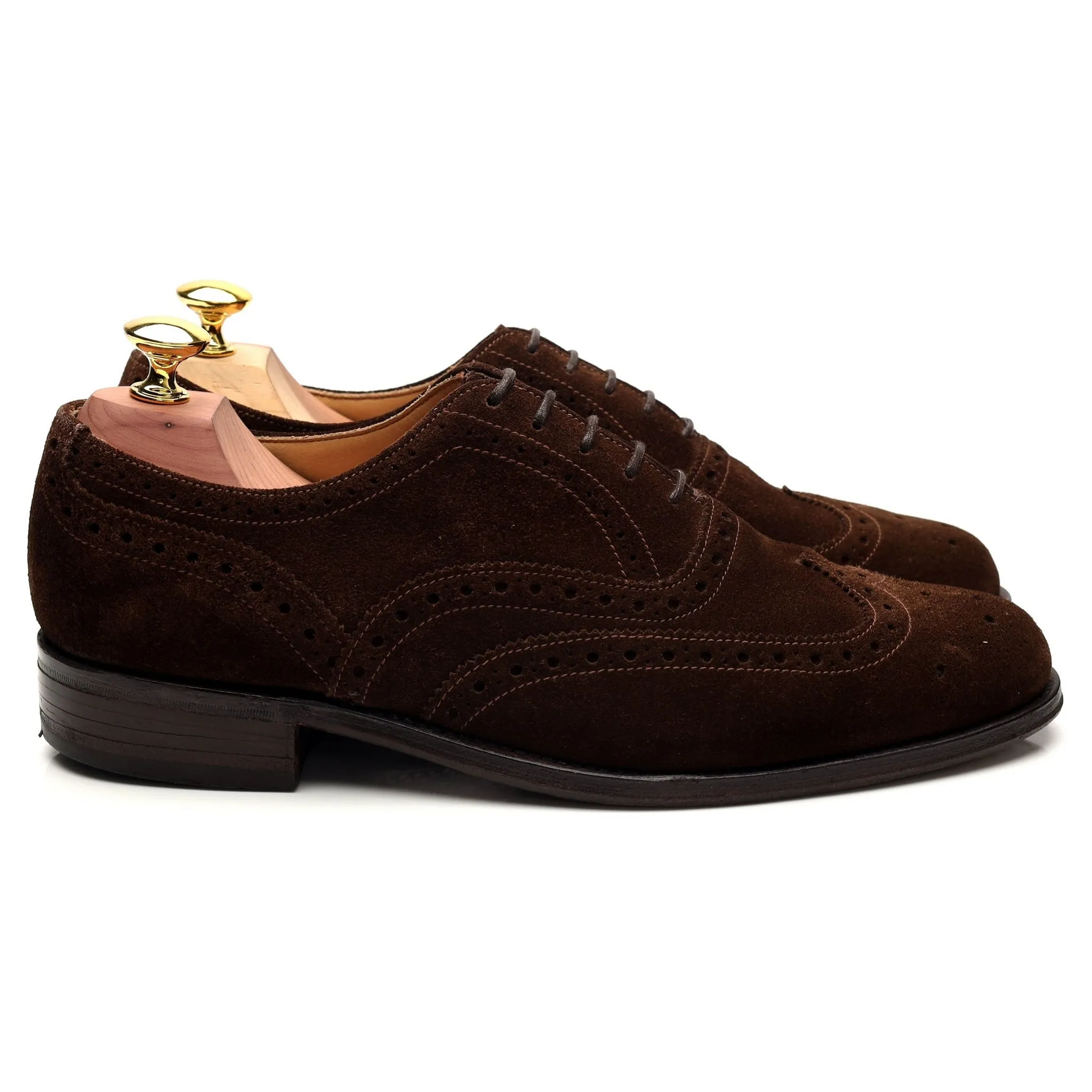 '758' Dark Brown Suede Oxford Brogues UK 7 F Modern Look Step Leather