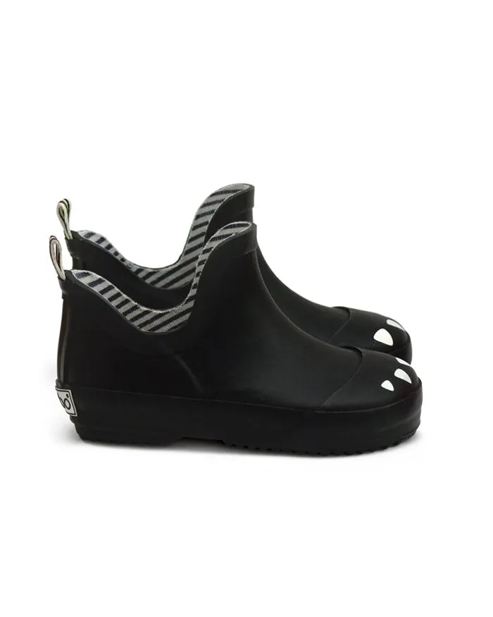 Padded collar Boxbo Boy's and Girl's Kerran Rain Boot, Black