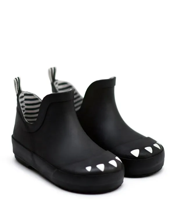 Padded collar Boxbo Boy's and Girl's Kerran Rain Boot, Black