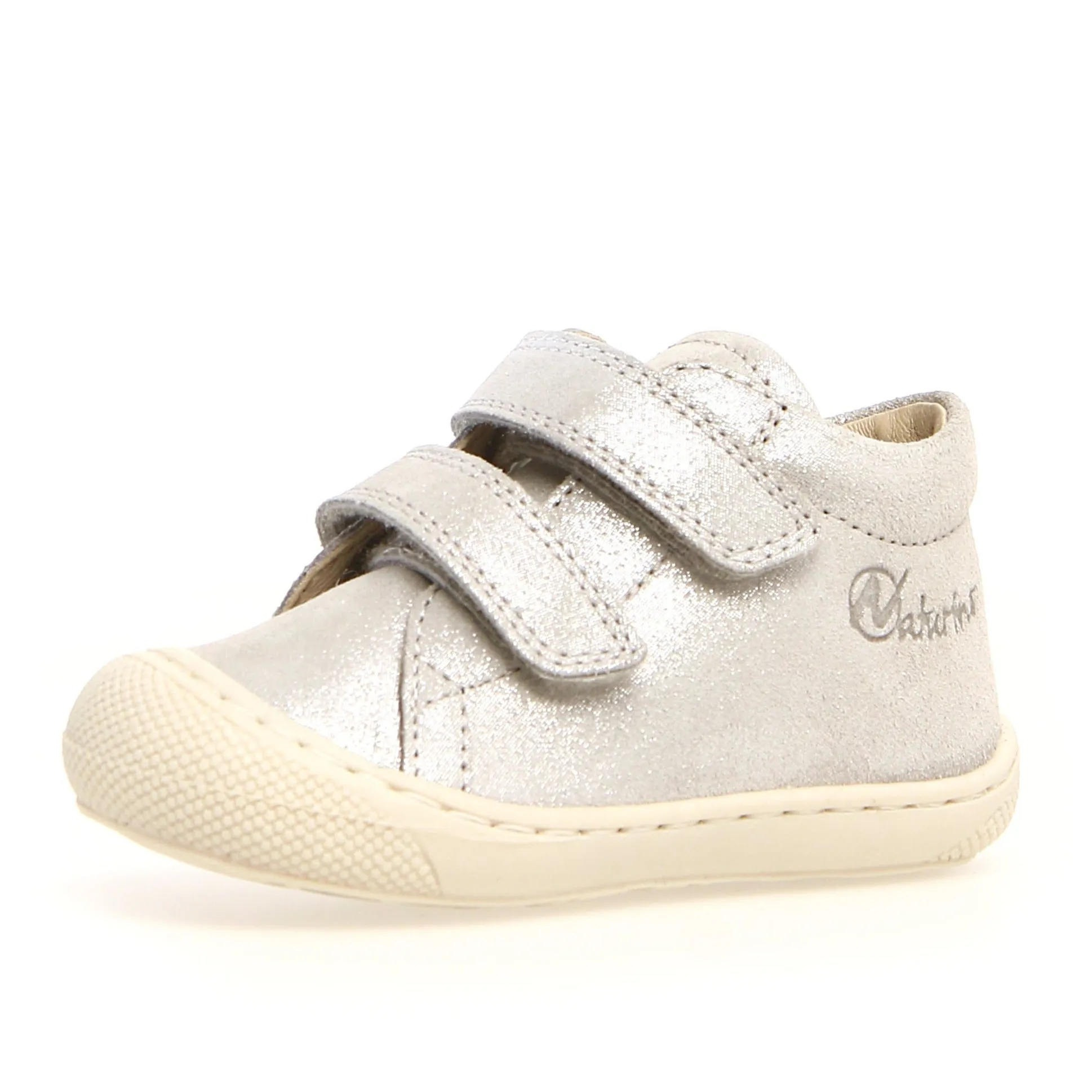 Rubber - soled kids' shoes Easy - to - wear kids' fashion Naturino Cocoon VL GIrl's and Boy's  Shoes -Silver