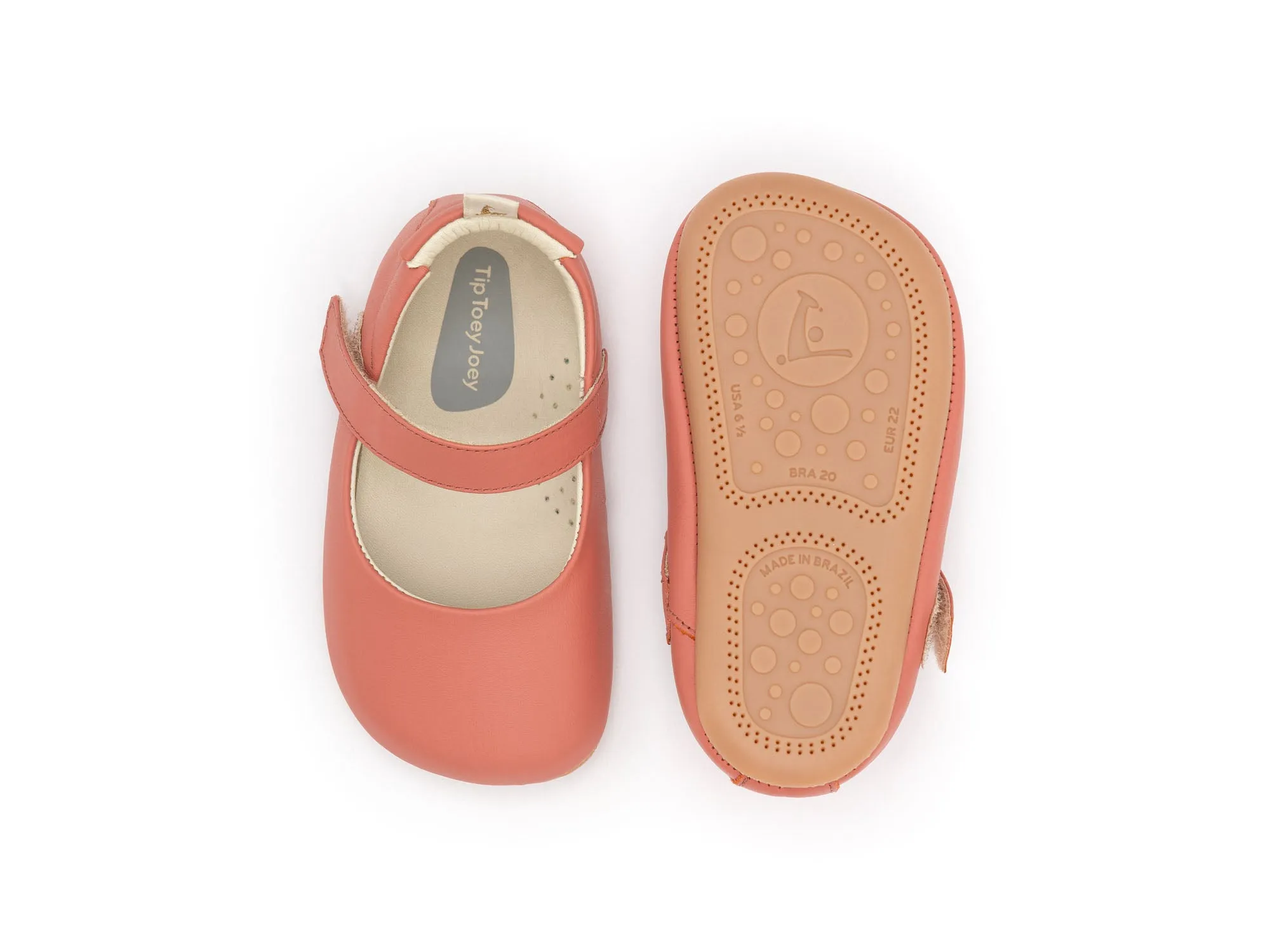 Padded collar Tip Toey Joey Girl's Dolly Mary Jane Shoes - Rosa Seco